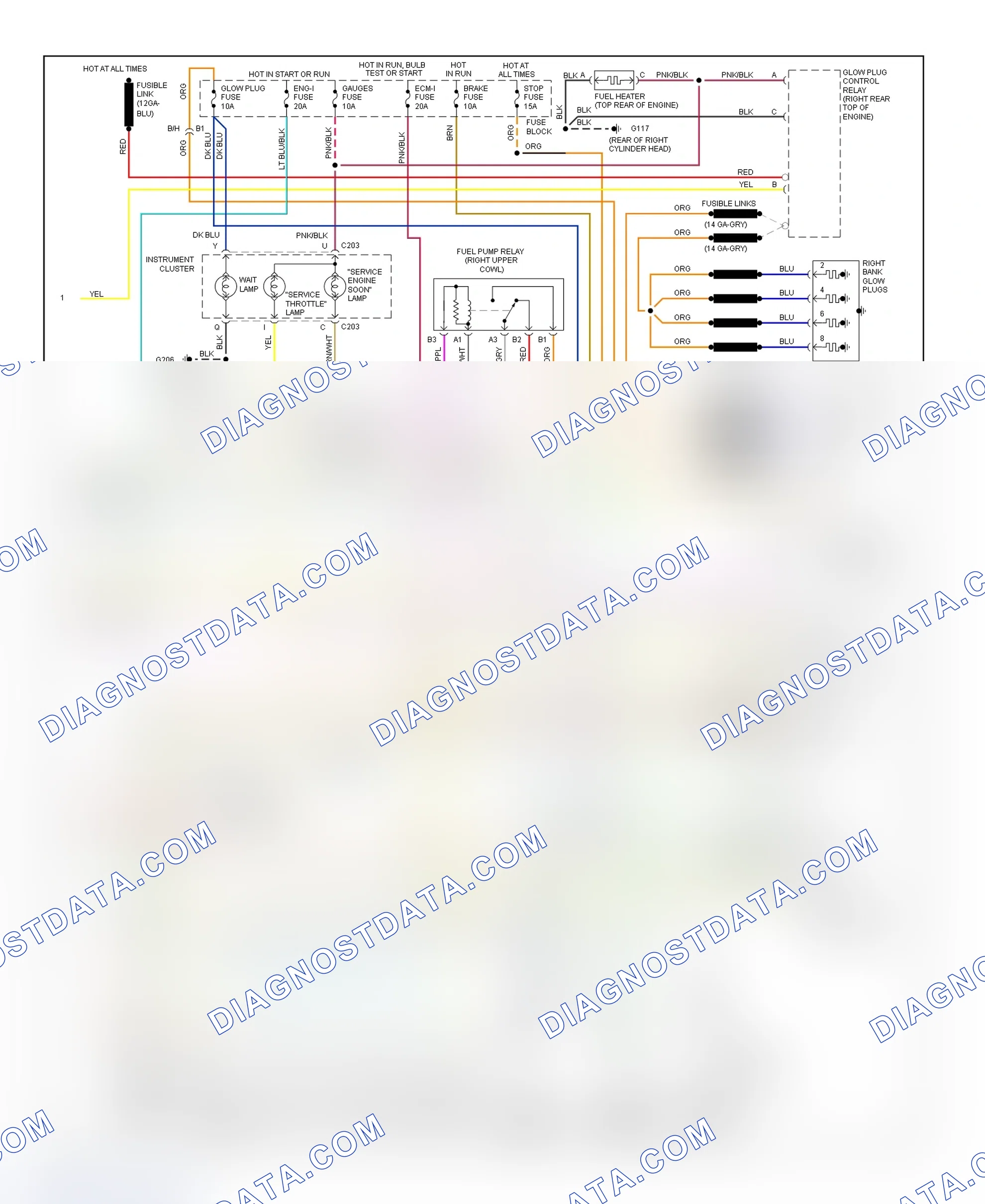 Scheme 594: Wiring Diagram ("C" & "K" Series Pickup, Sierra, Suburban, Tahoe & Yukon - Diesel VIN F & S With 4L80-E - 2 Of 2)