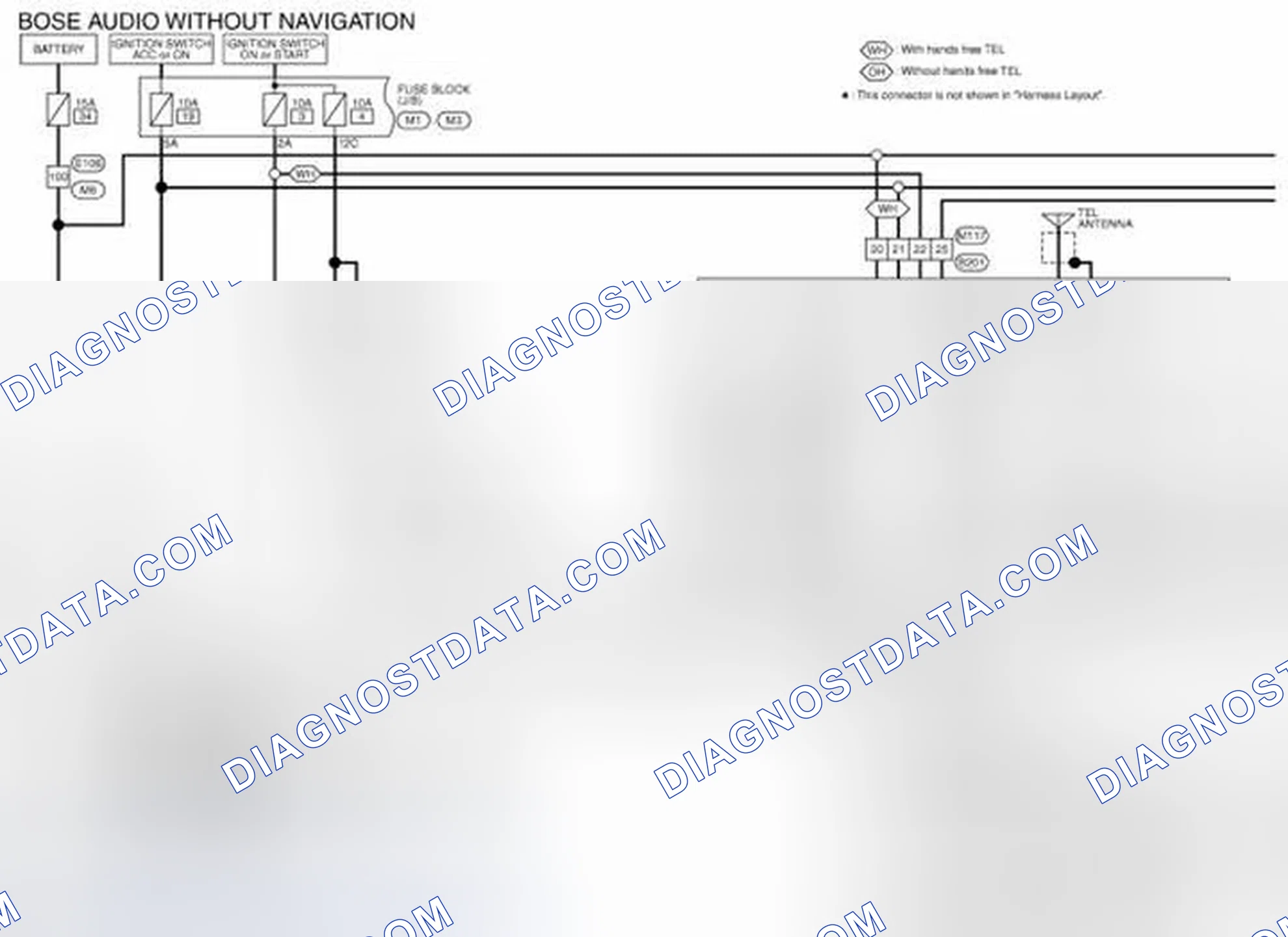 Scheme 116: Wiring Diagram - BOSE AUDIO WITHOUT NAVIGATION