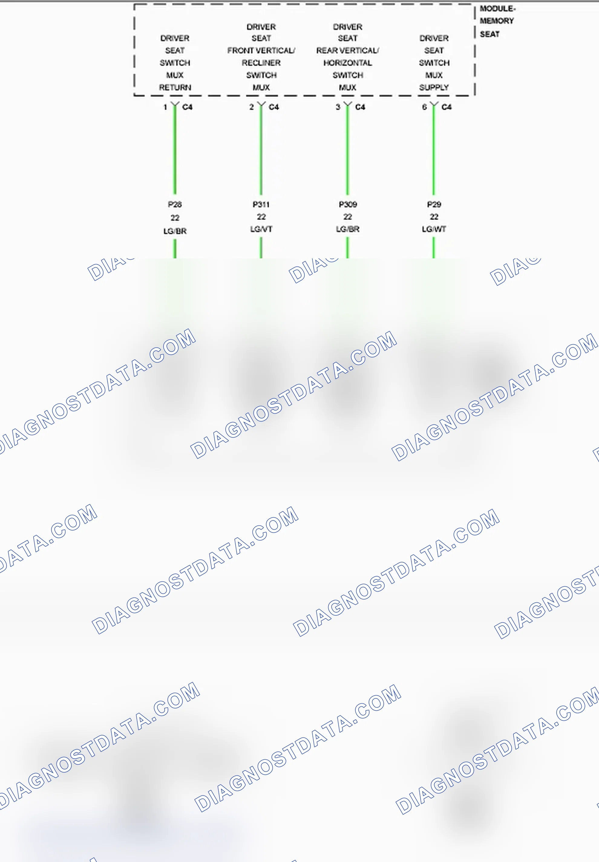 Scheme 101: B1D5E-13-POWER SEAT SWITCH-CIRCUIT OPEN