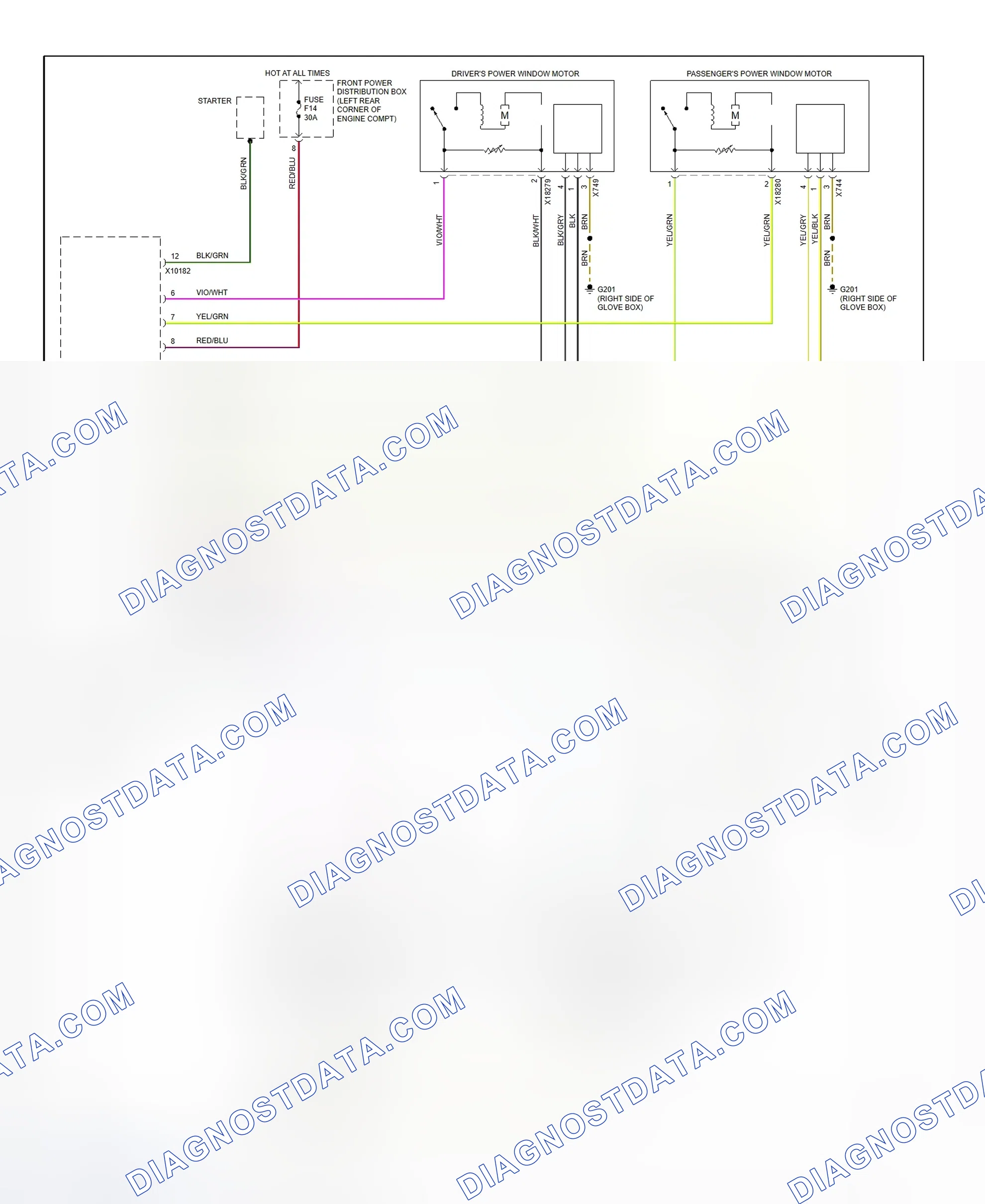Scheme 9: Power Window Wiring Diagram (1998 318ti)