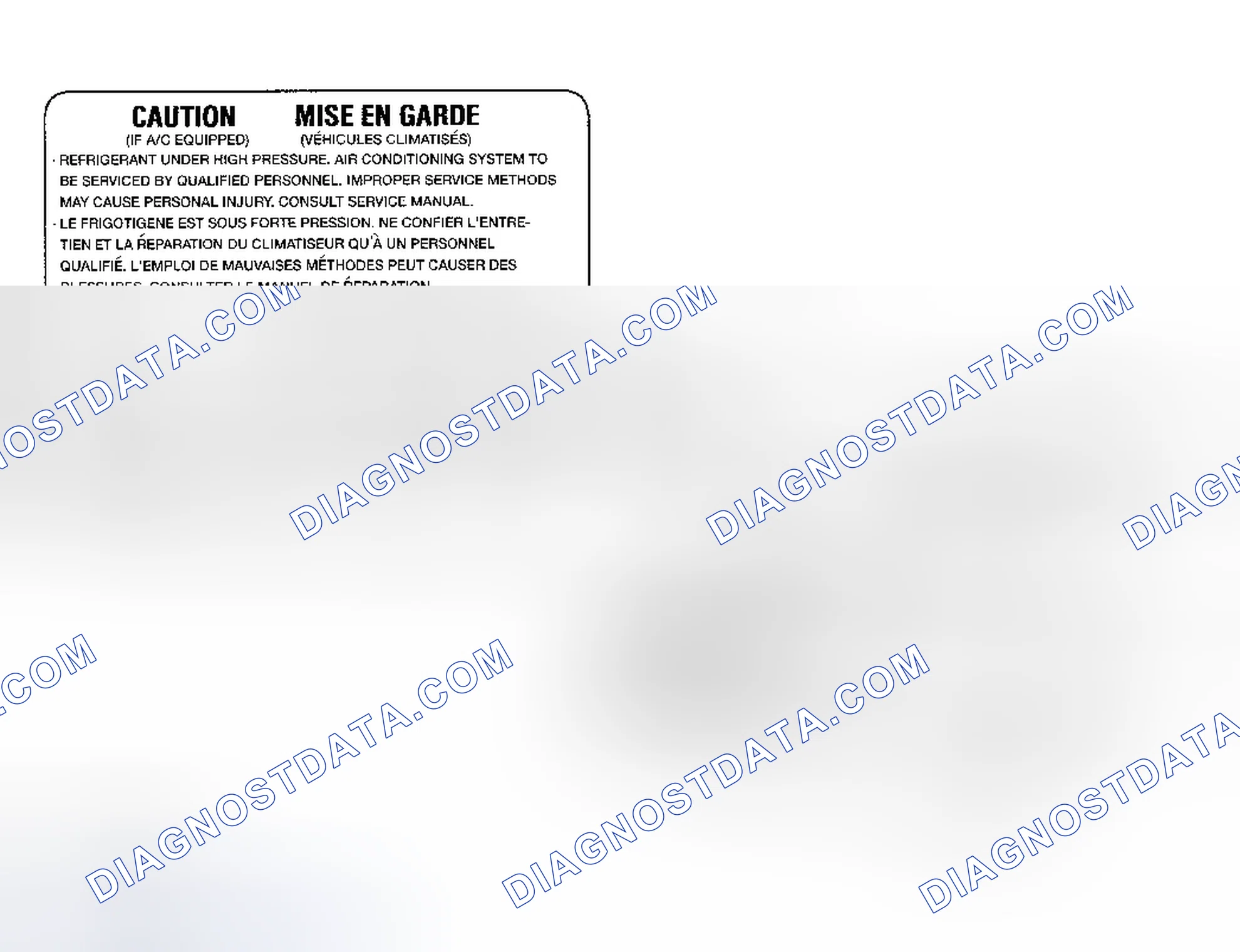 Scheme 22: Underhood A/C Specification Labels