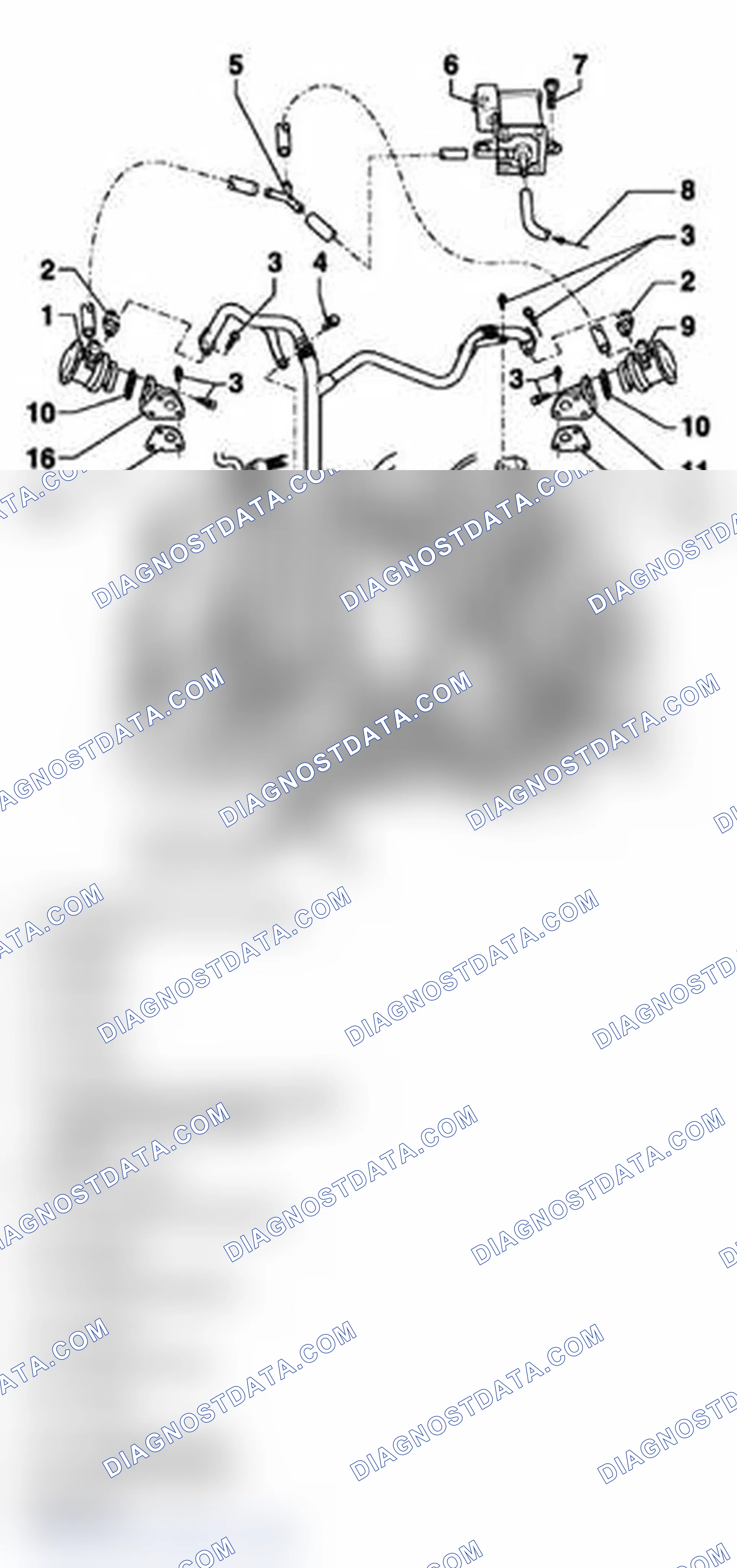 Scheme 13: Exploded View Of Secondary Air Injection Connecting Pipes And Combination Valves