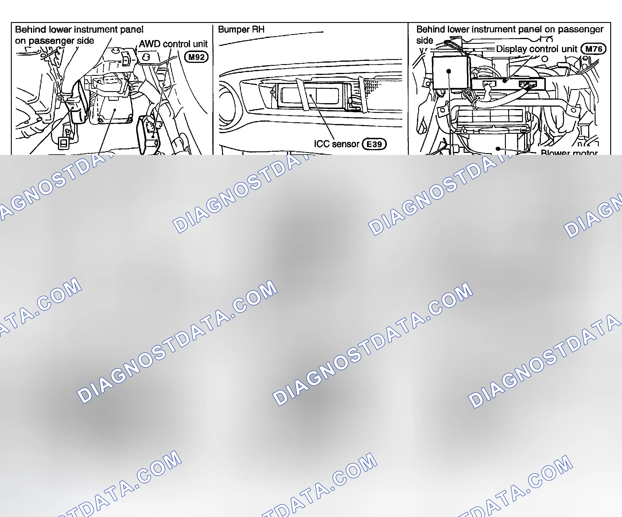 Scheme 351: Component Parts and Harness Connector Location