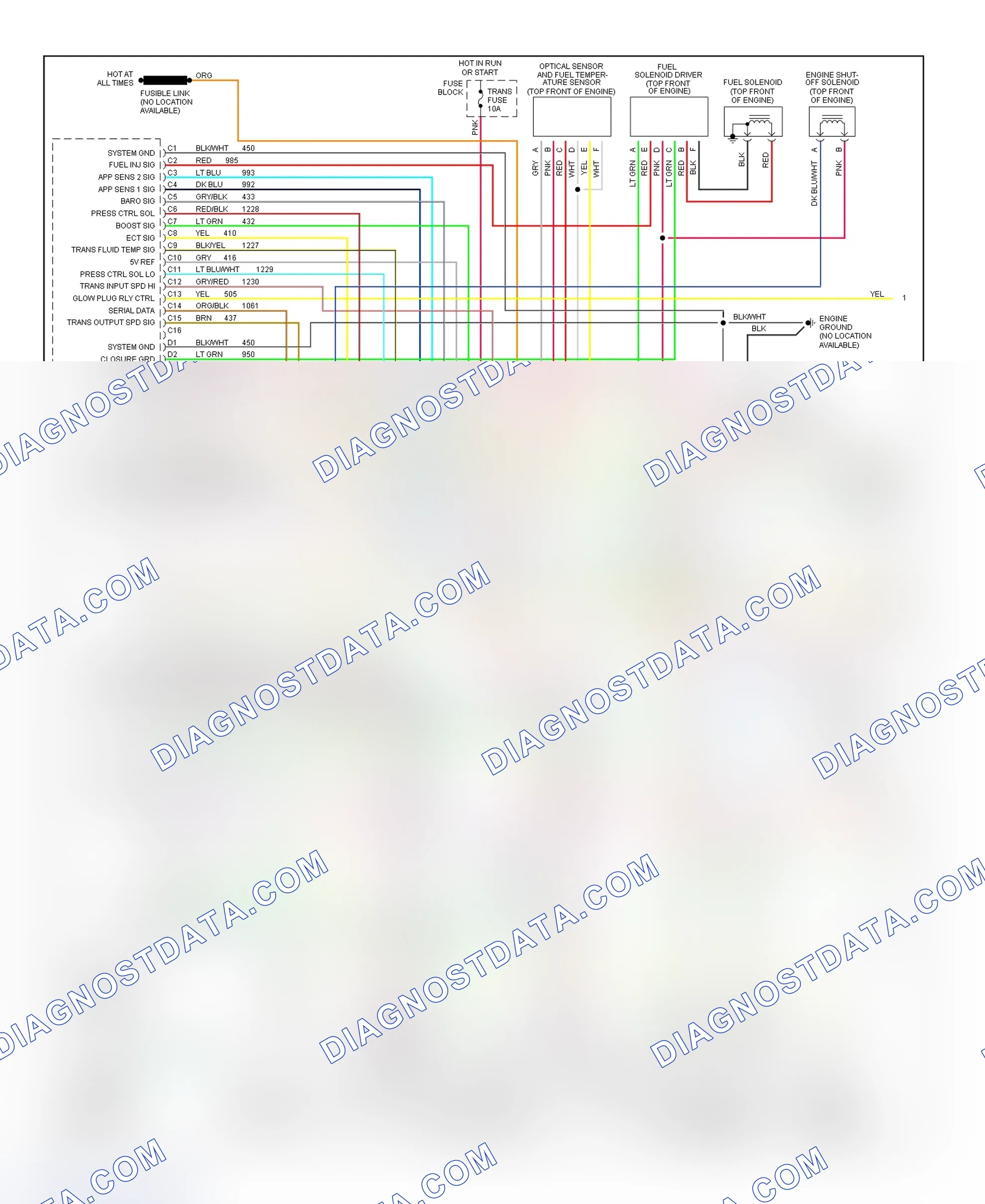 Scheme 235: Wiring Diagram ("P" Series - 6.5L VIN F - 1 Of 2)