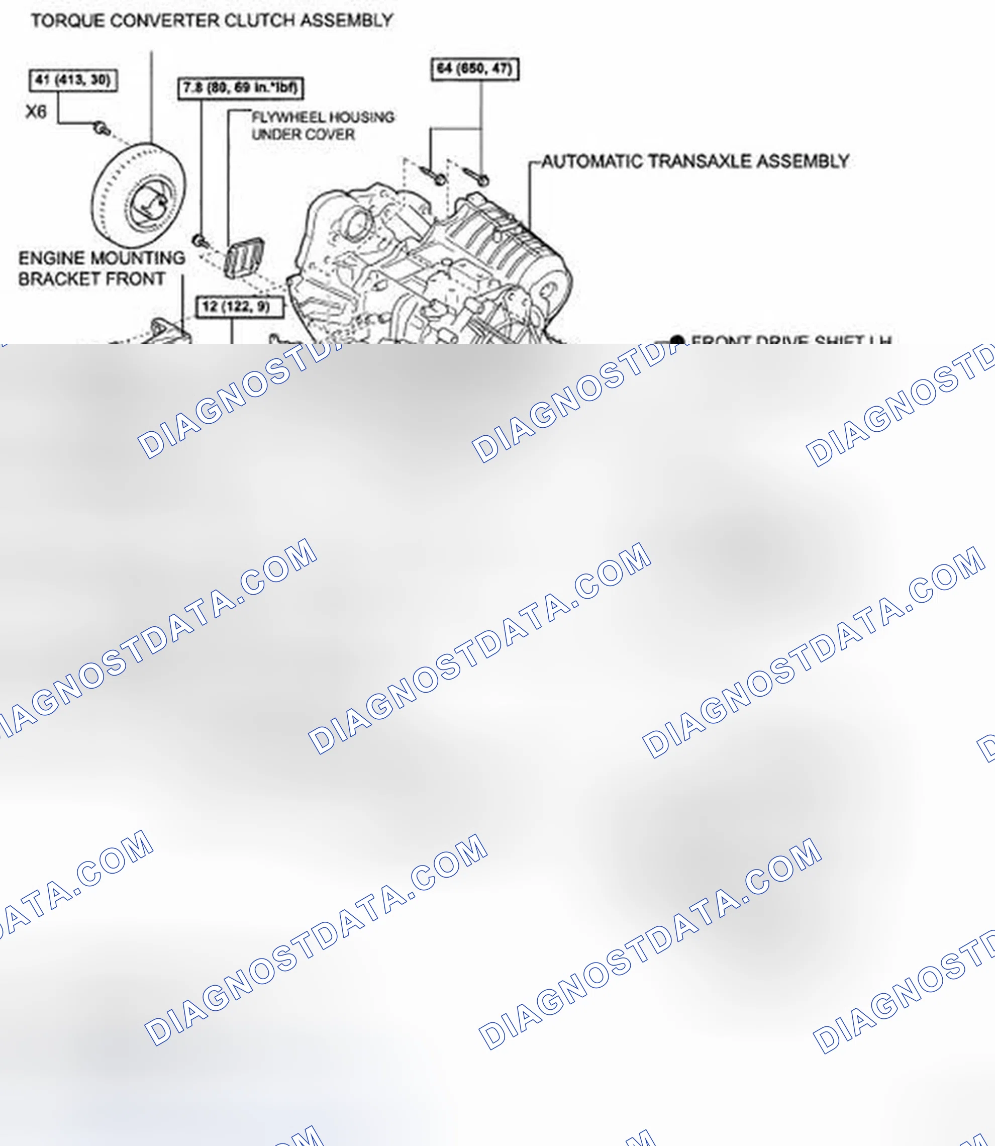 Scheme 706: Identifying Automatic Transaxle Assembly Components With Torque Specifications (2 Of 2)