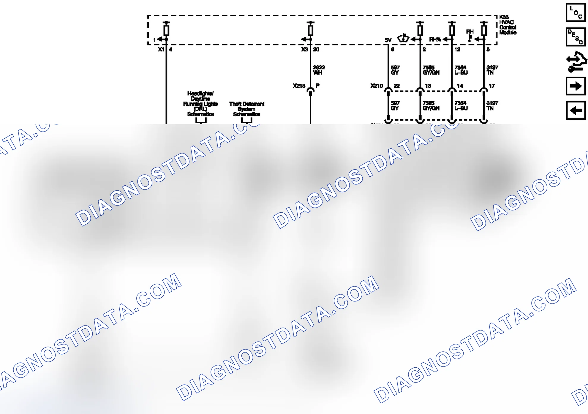 Scheme 49: A/C Evaporator Temperature, Ambient Light/Sunload And Windshield Sensors