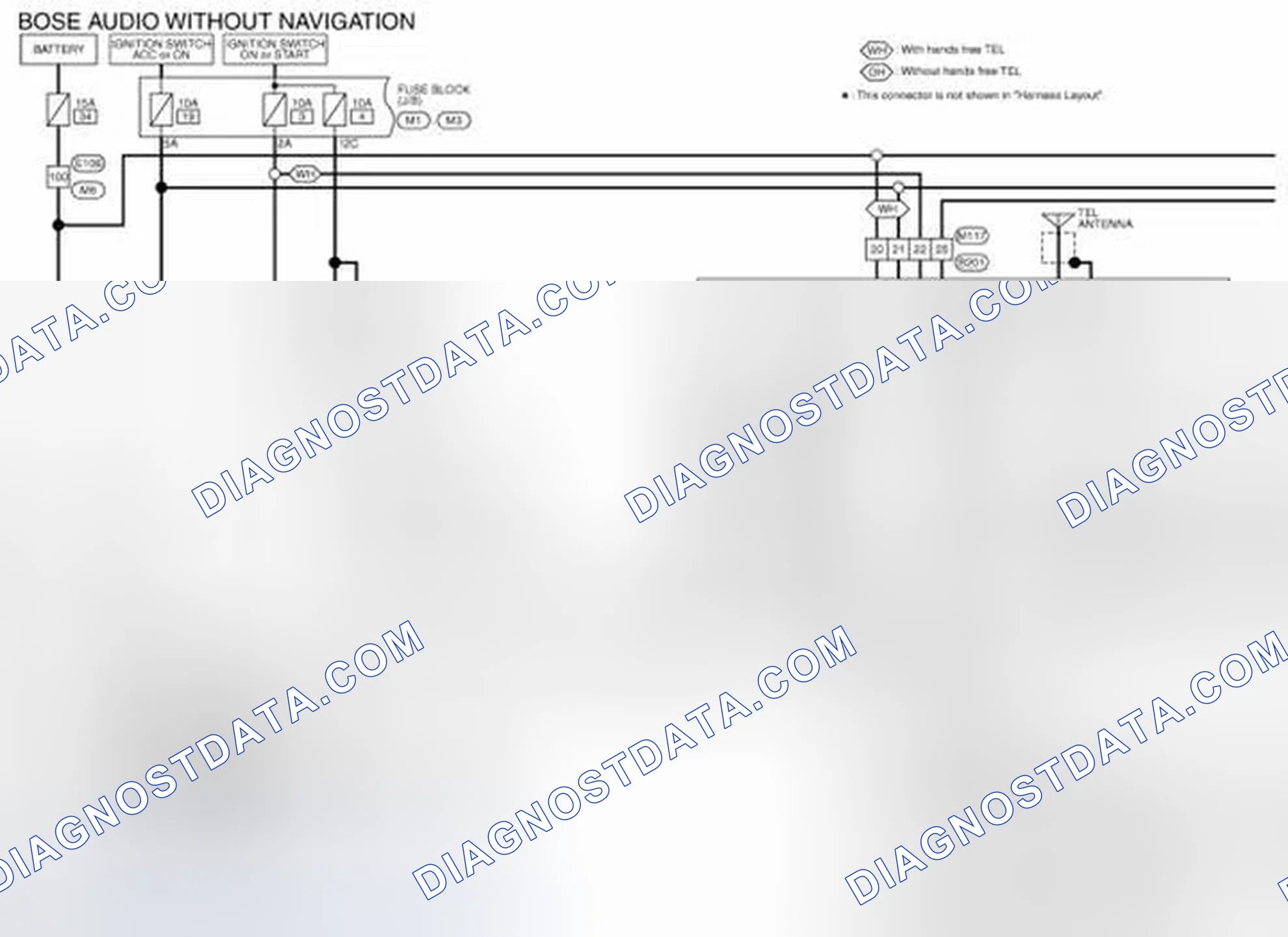 Scheme 97: Wiring Diagram - BOSE AUDIO WITHOUT NAVIGATION