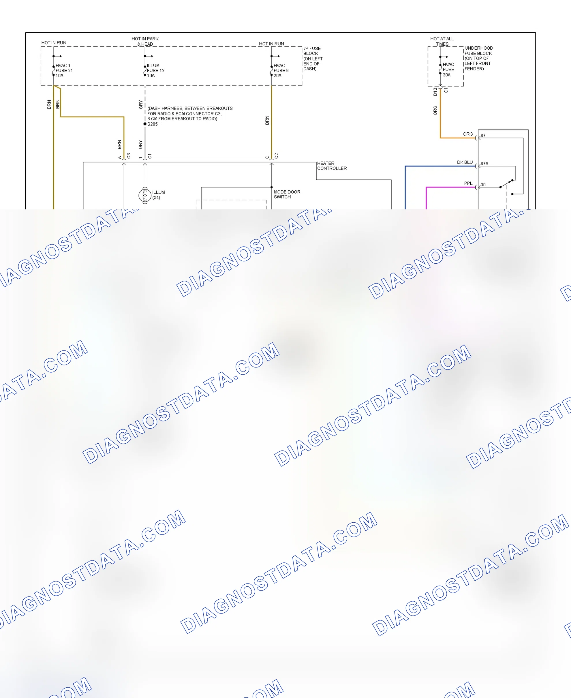 Fig. 26: Heater System Wiring Diagram (Sonoma & S10)