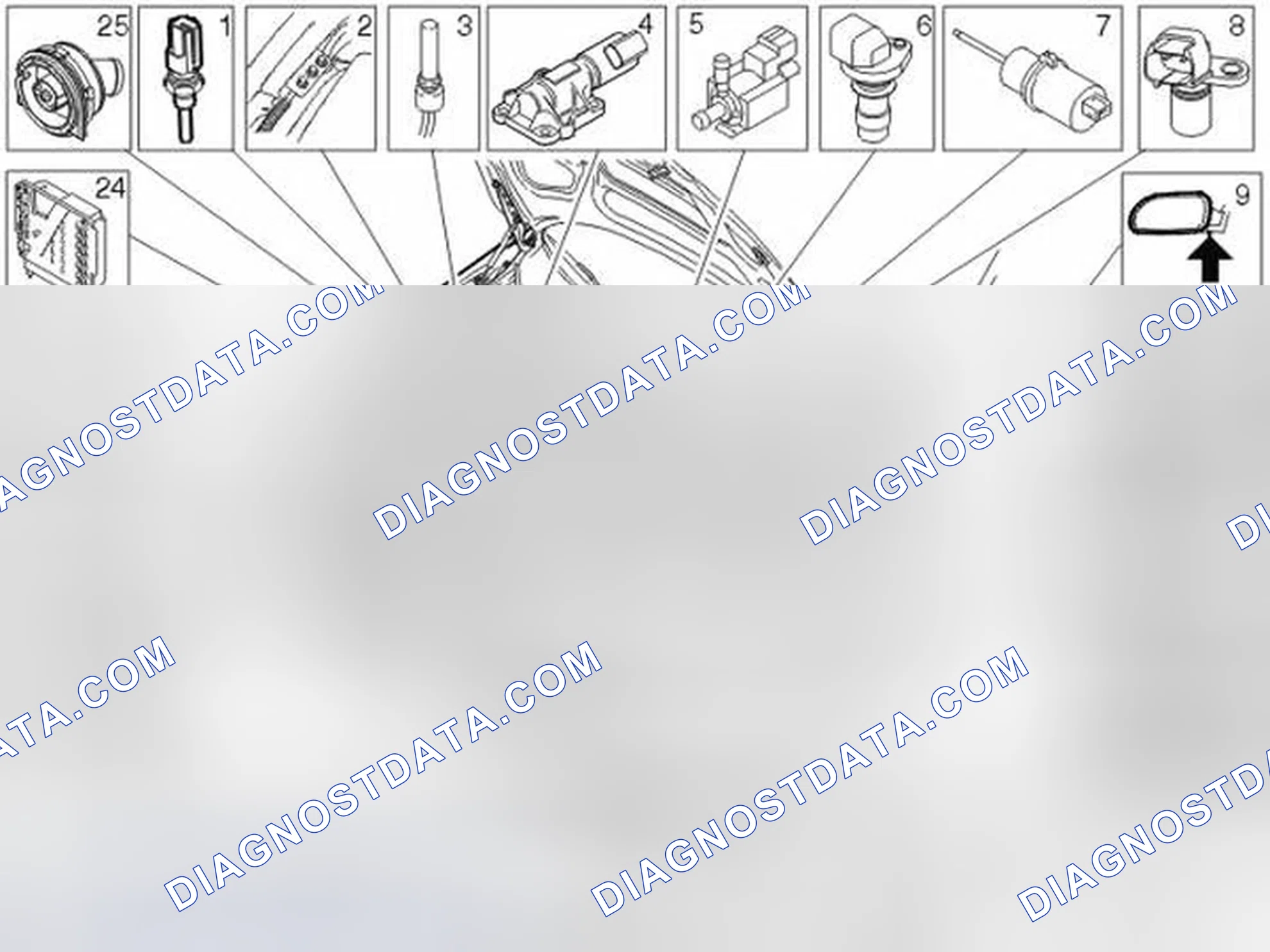 Scheme 137: Location of components, engine compartment
