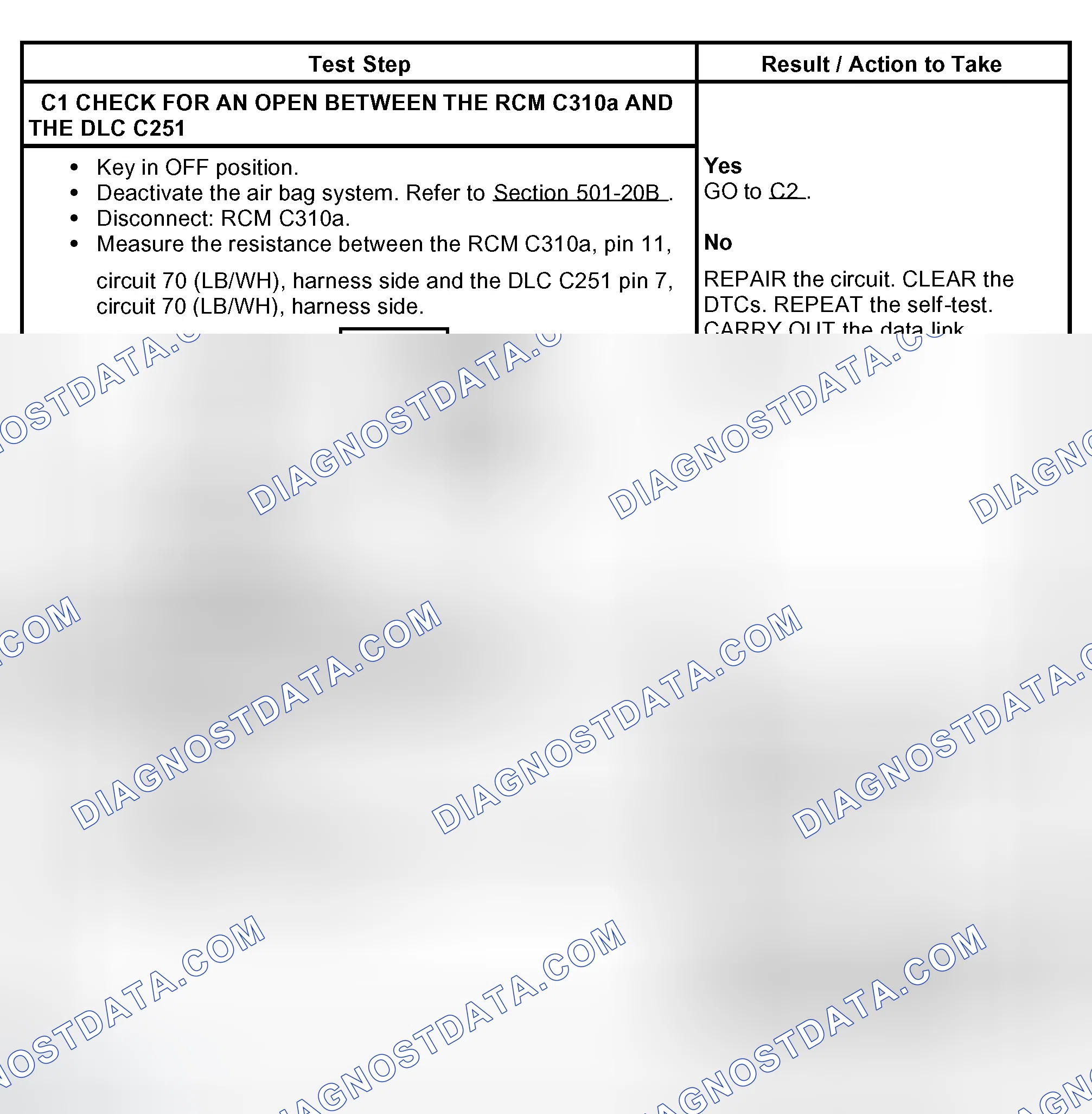 Scheme 7: PINPOINT TEST C: THE RESTRAINT CONTROL MODULE (RCM) DOES NOT RESPOND TO THE DIAGNOSTIC TOOL