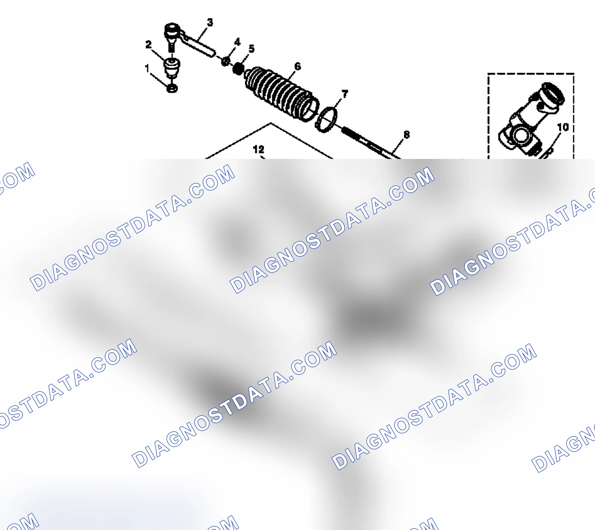 Scheme 2: Power Steering Gear Disassembled View (Rack and Pinion)