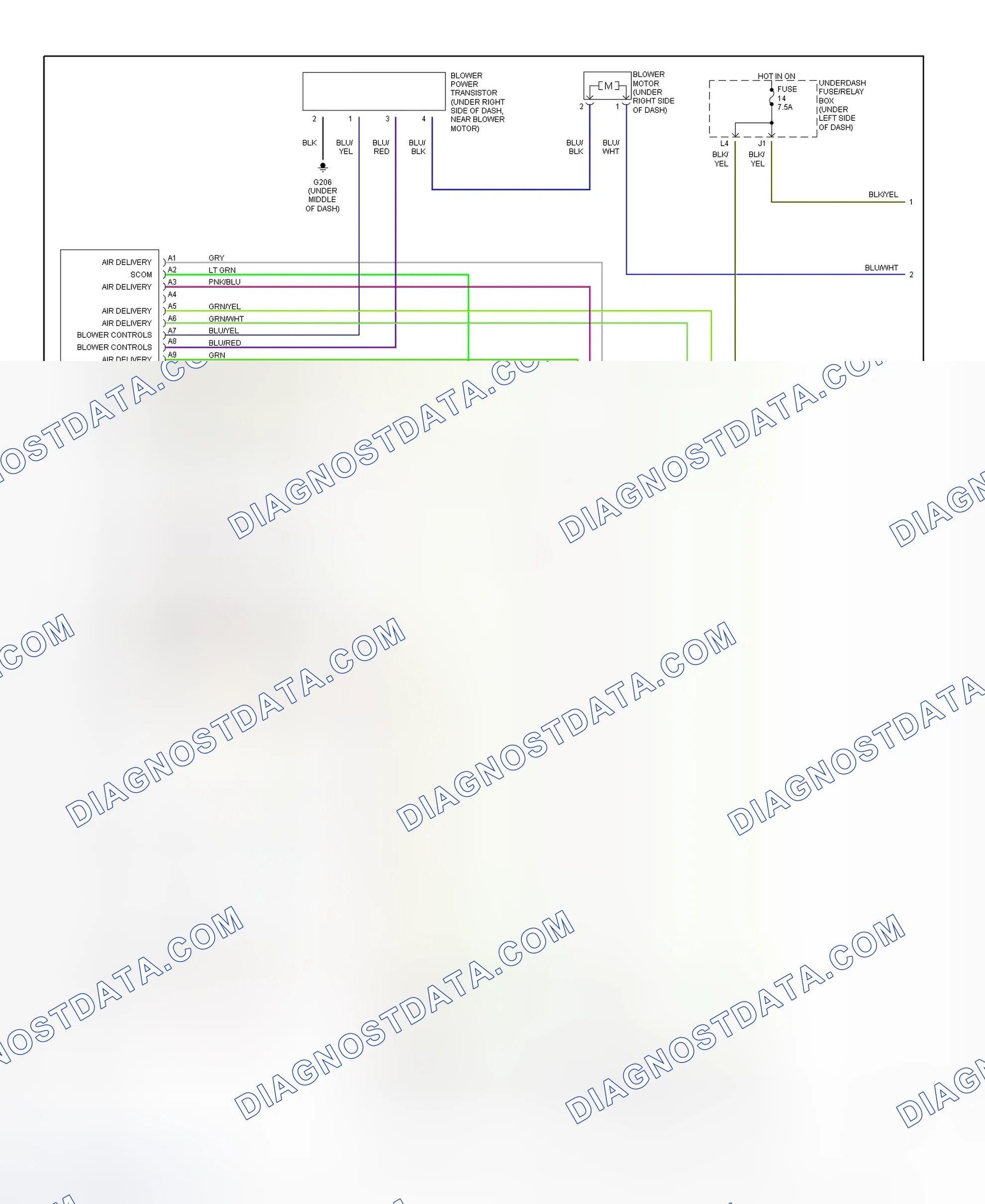 Scheme 5: Heater System Wiring Diagram (2001 Civic - 1 Of 2)
