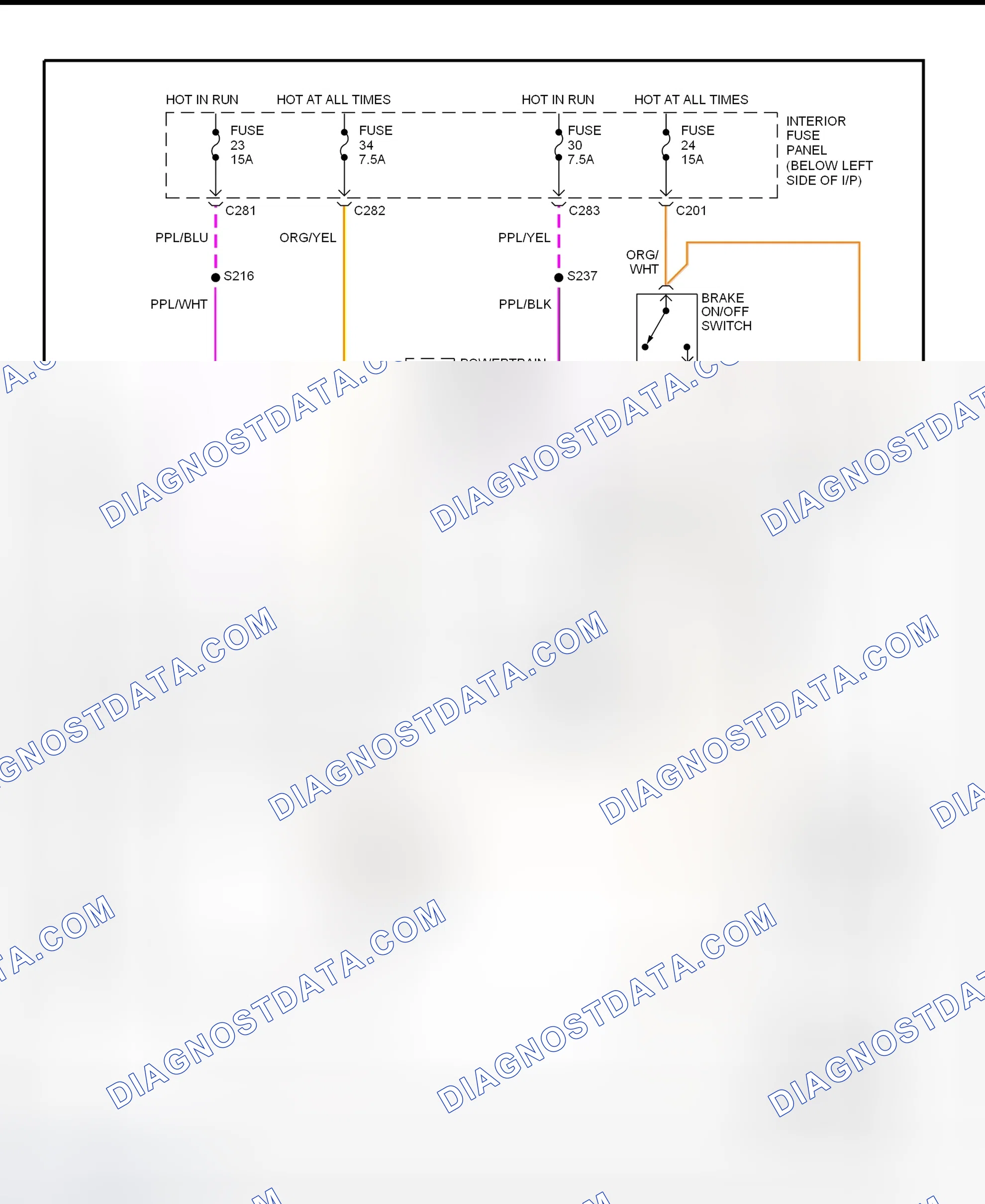 Scheme 73: Shift Interlock System Wiring Diagram (1997 Contour & Mystique)