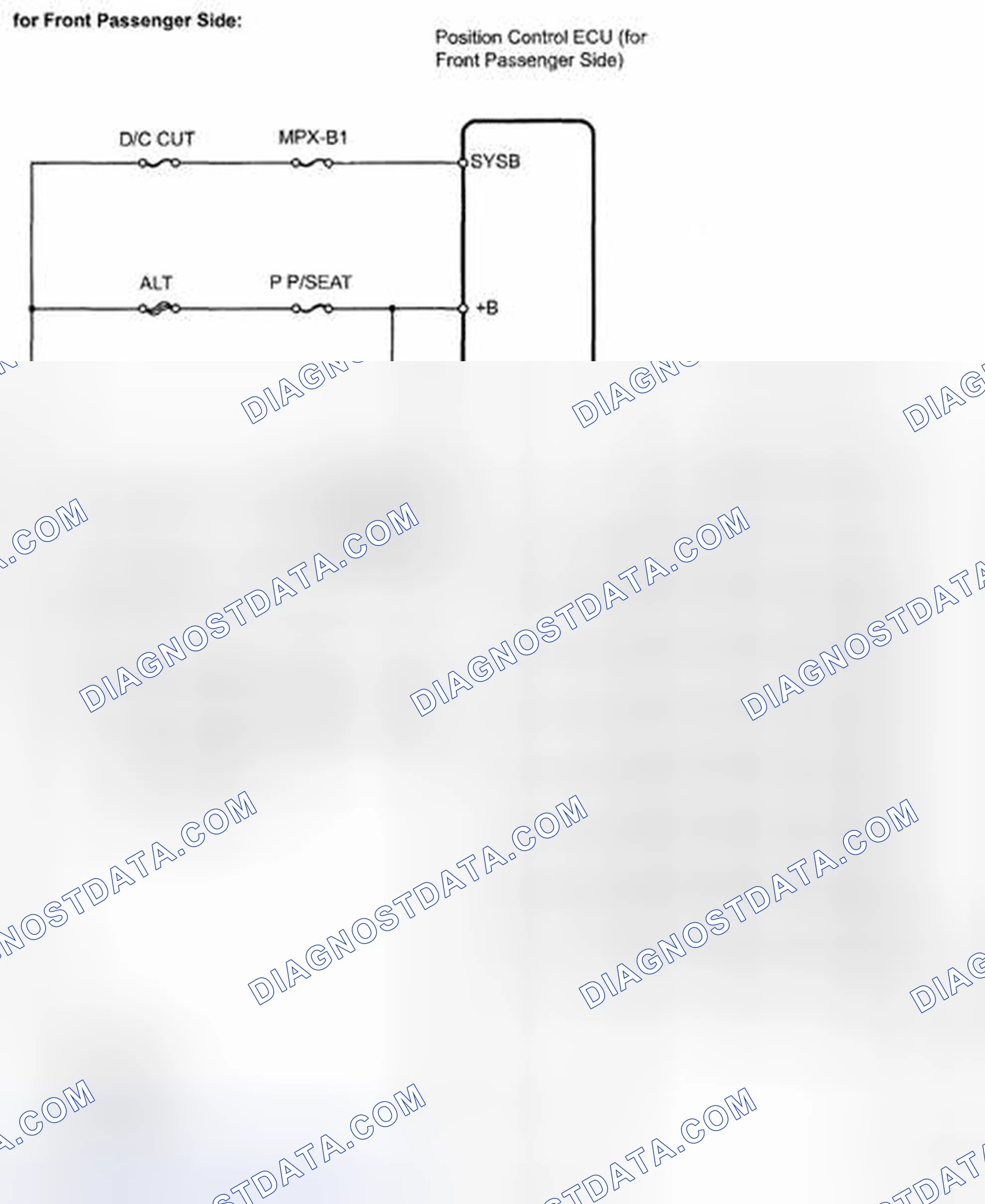 Fig. 33: Front Power Seat With Front Power Seat Switch - Wiring Diagram For Front Passenger Side (1 Of 2)