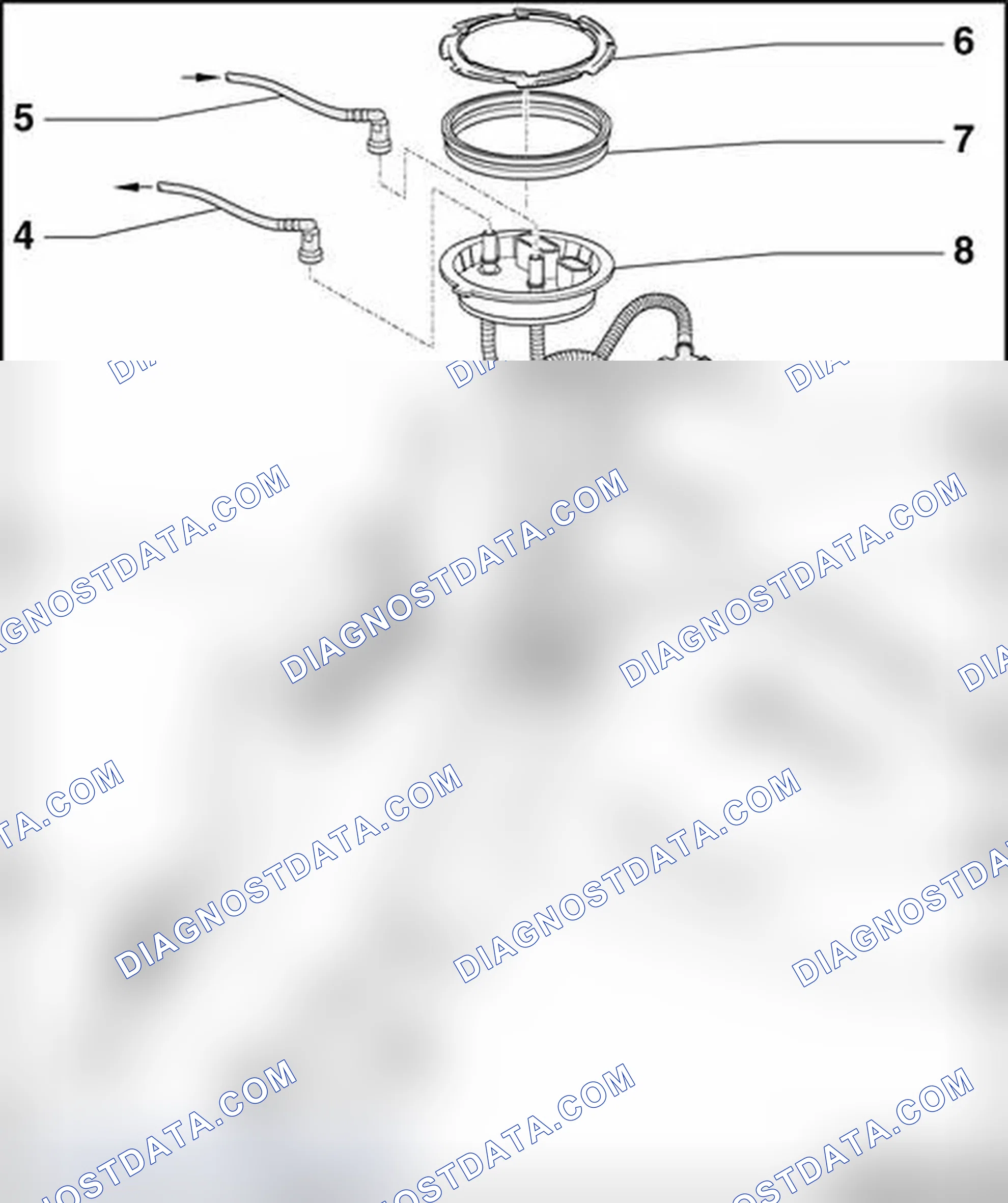 Scheme 50: Right fuel delivery unit with Fuel Pump (FP) G23 , Fuel Level Sensor 2 G169 and Fuel Level Sensor 4