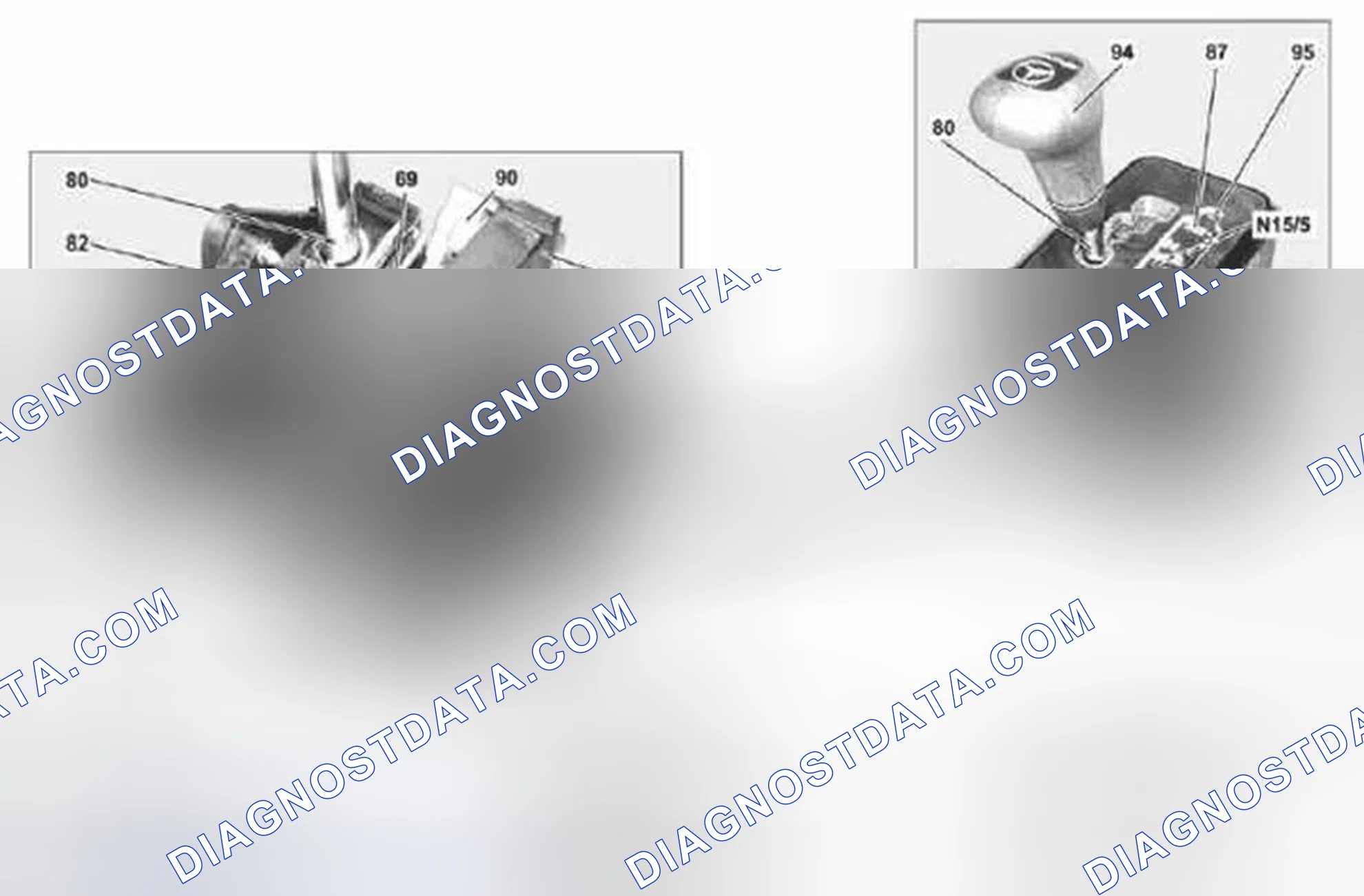 Scheme 281: Automatic transmission (AT), location of components, floor shift - GF27.10-P-0001-04GB