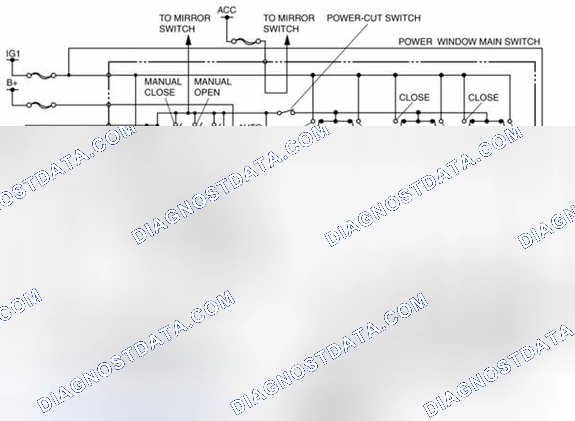 Scheme 1: Power Window System Wiring Diagram