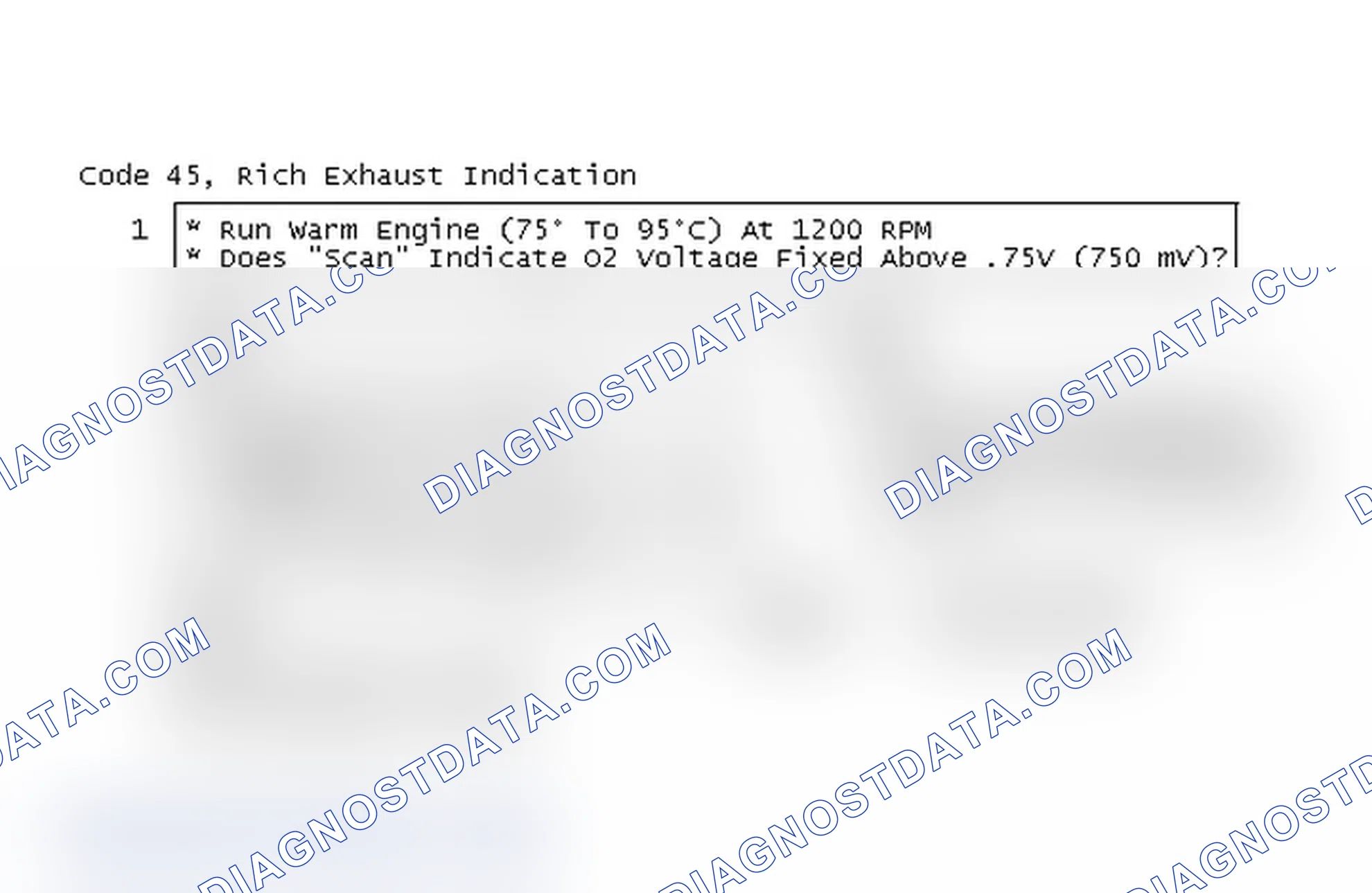 Scheme 78: Code 45, Rich Exhaust Indication