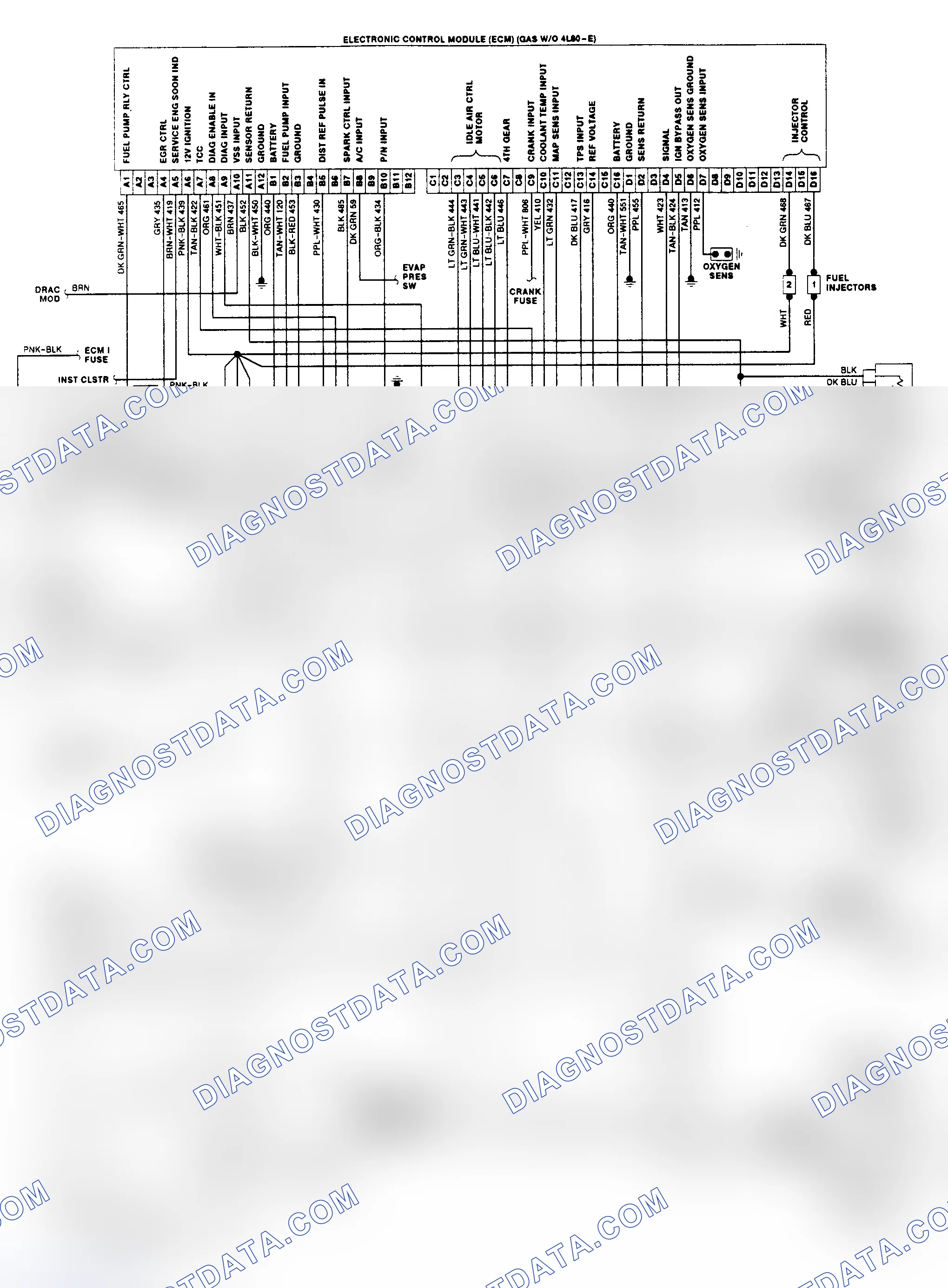 Scheme 19: Wiring Diagram ("R/V" Series 5.0/5.7L w/o 4L80-E Trans.)