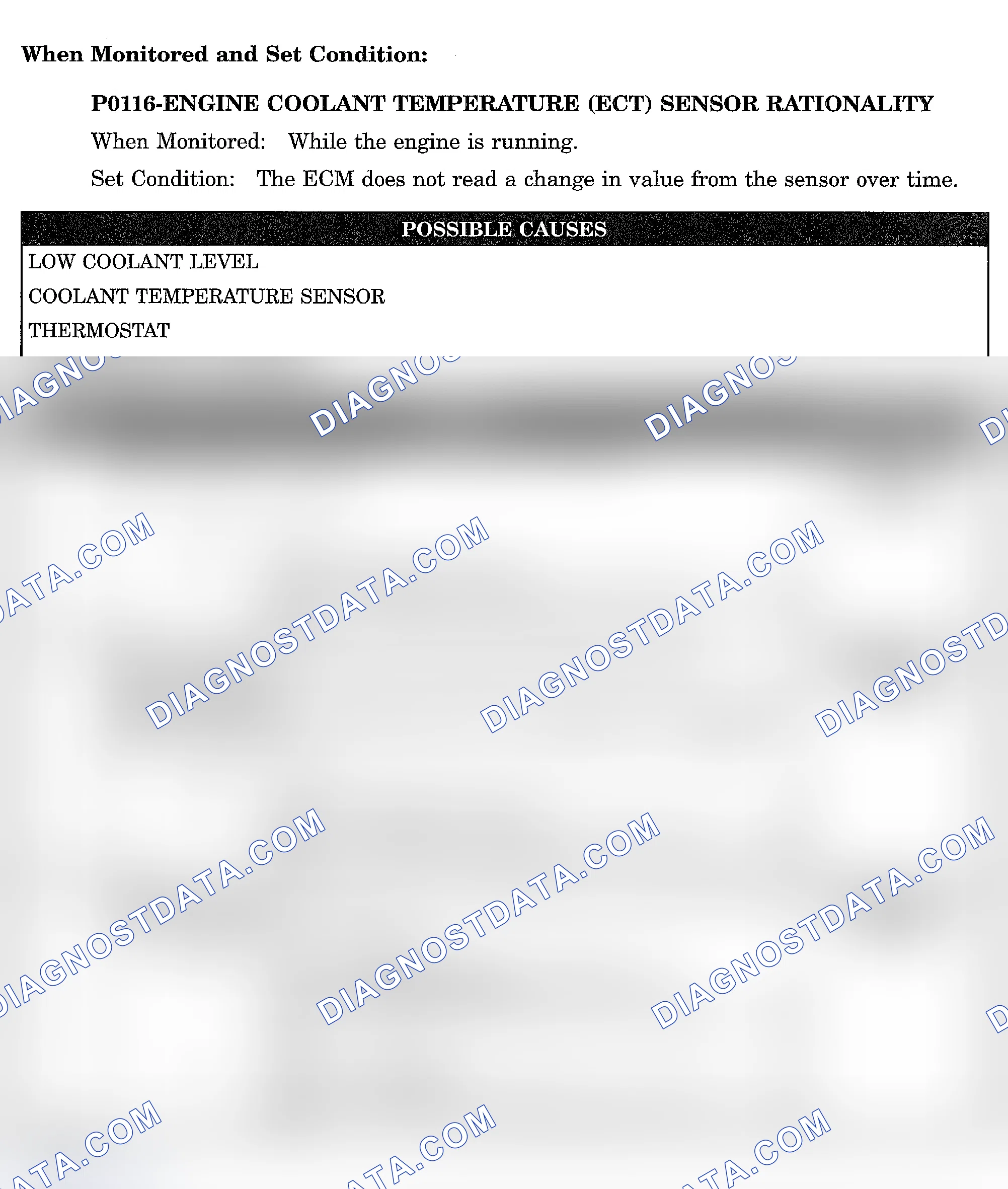 Scheme 841: DTC P0116: ENGINE COOLANT TEMPERATURE (ECT) SENSOR RATIONALITY
