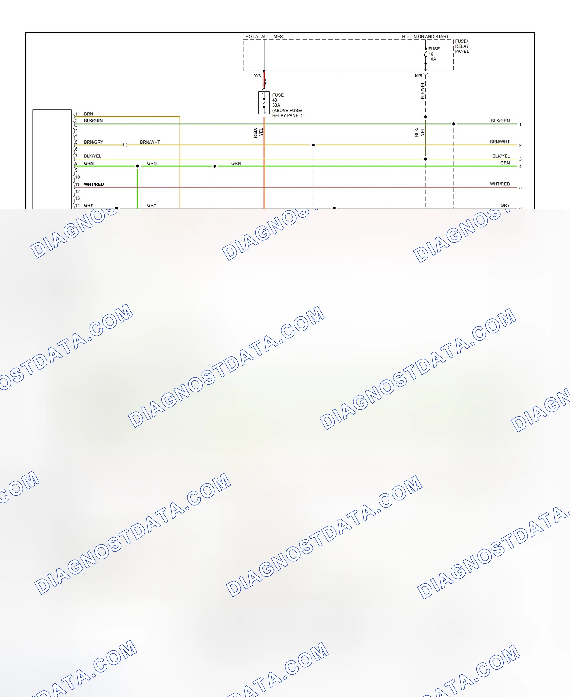 Scheme 3: Power Window System Wiring Diagram (1995-96 - 1 Of 2)