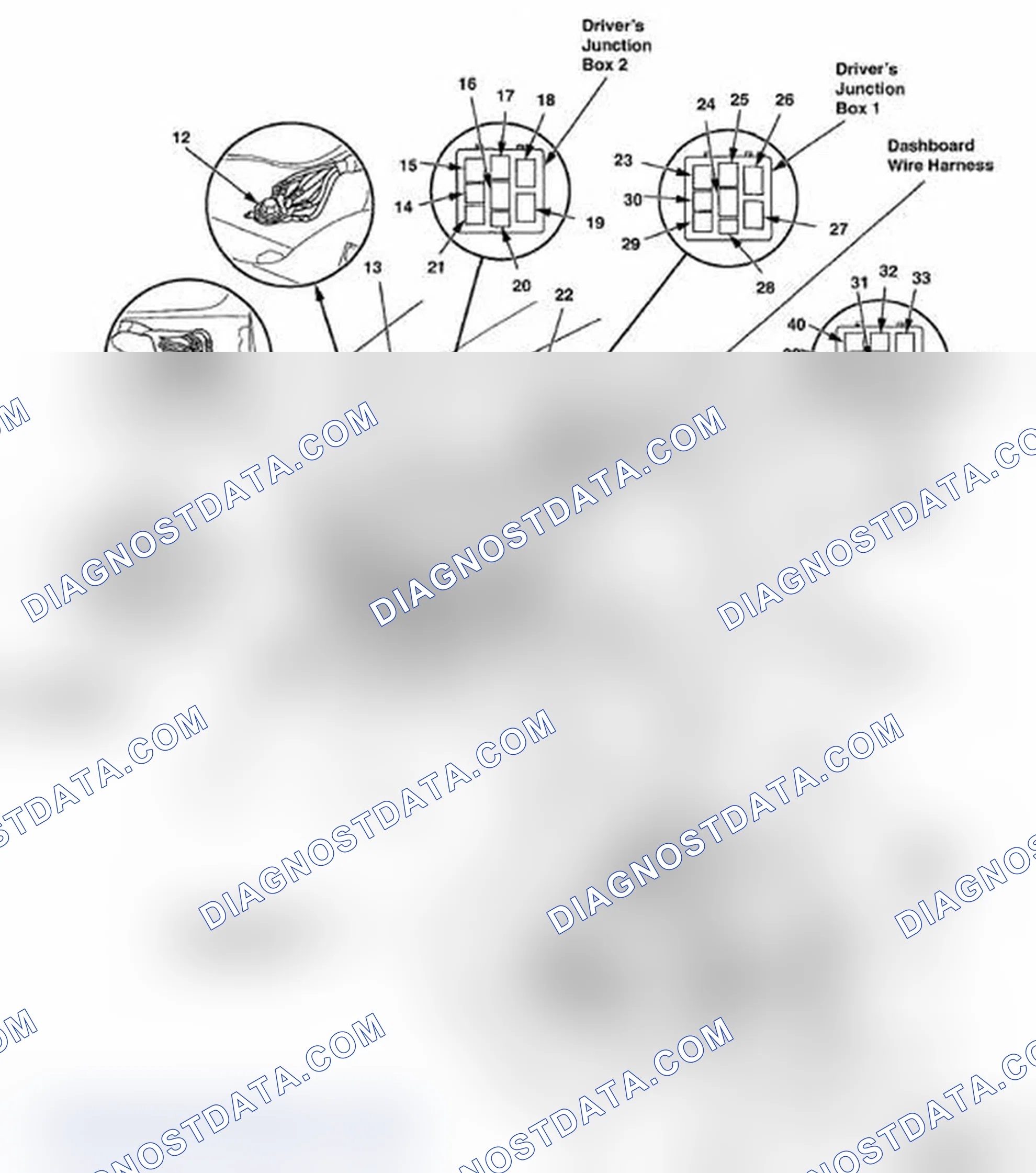 Scheme 523: Identifying Driver's Junction Box, Keyless Access Junction Box And Center Junction Box (Page 203-29)