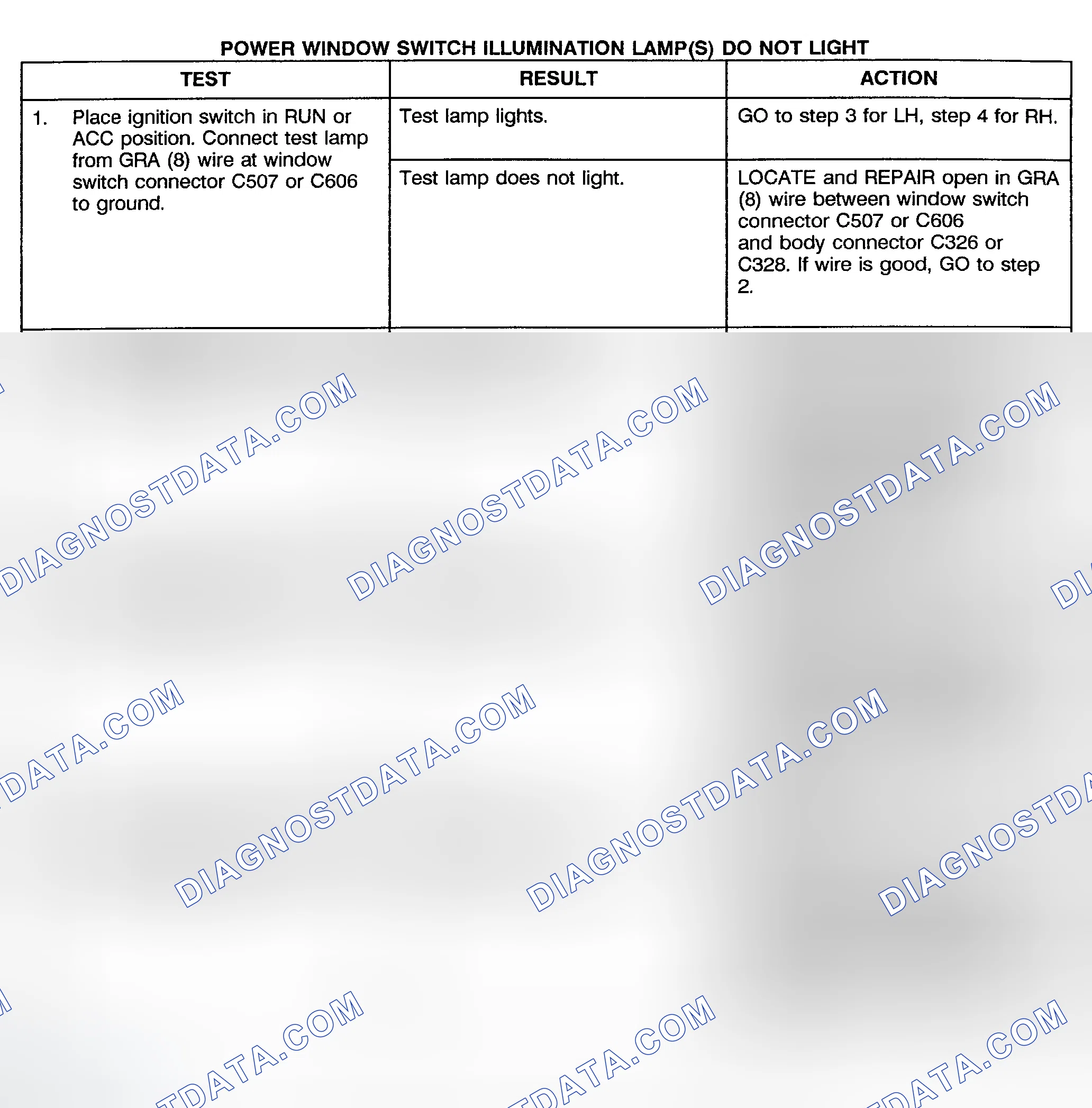 Scheme 7: TEST G: POWER WINDOW SWITCH ILLUMINATION LAMP(S) DO NOT LIGHT (CREW CAB, UTILITY & SUBURBAN)