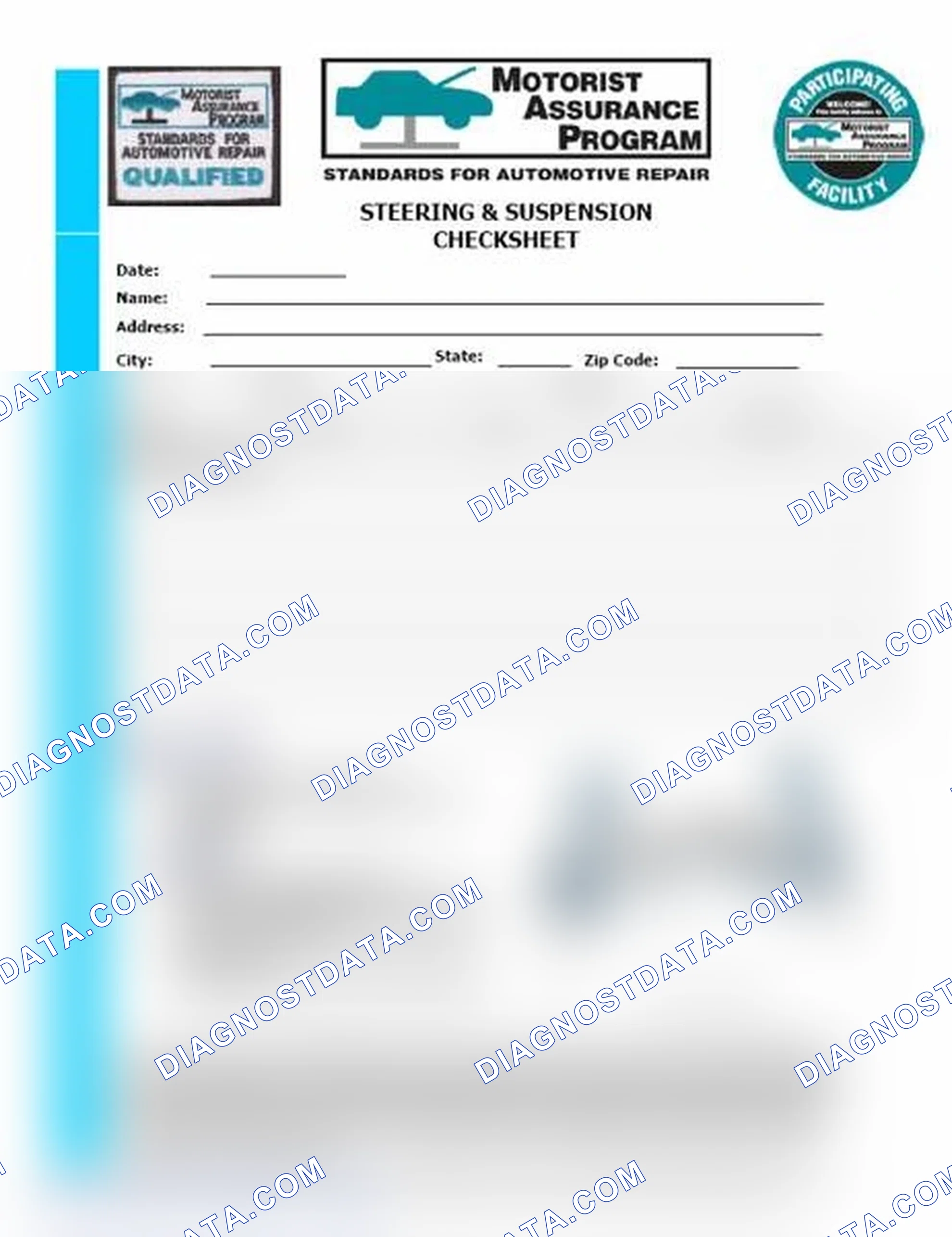 Scheme 11: Steering & Suspension Checksheet (1 Of 2)