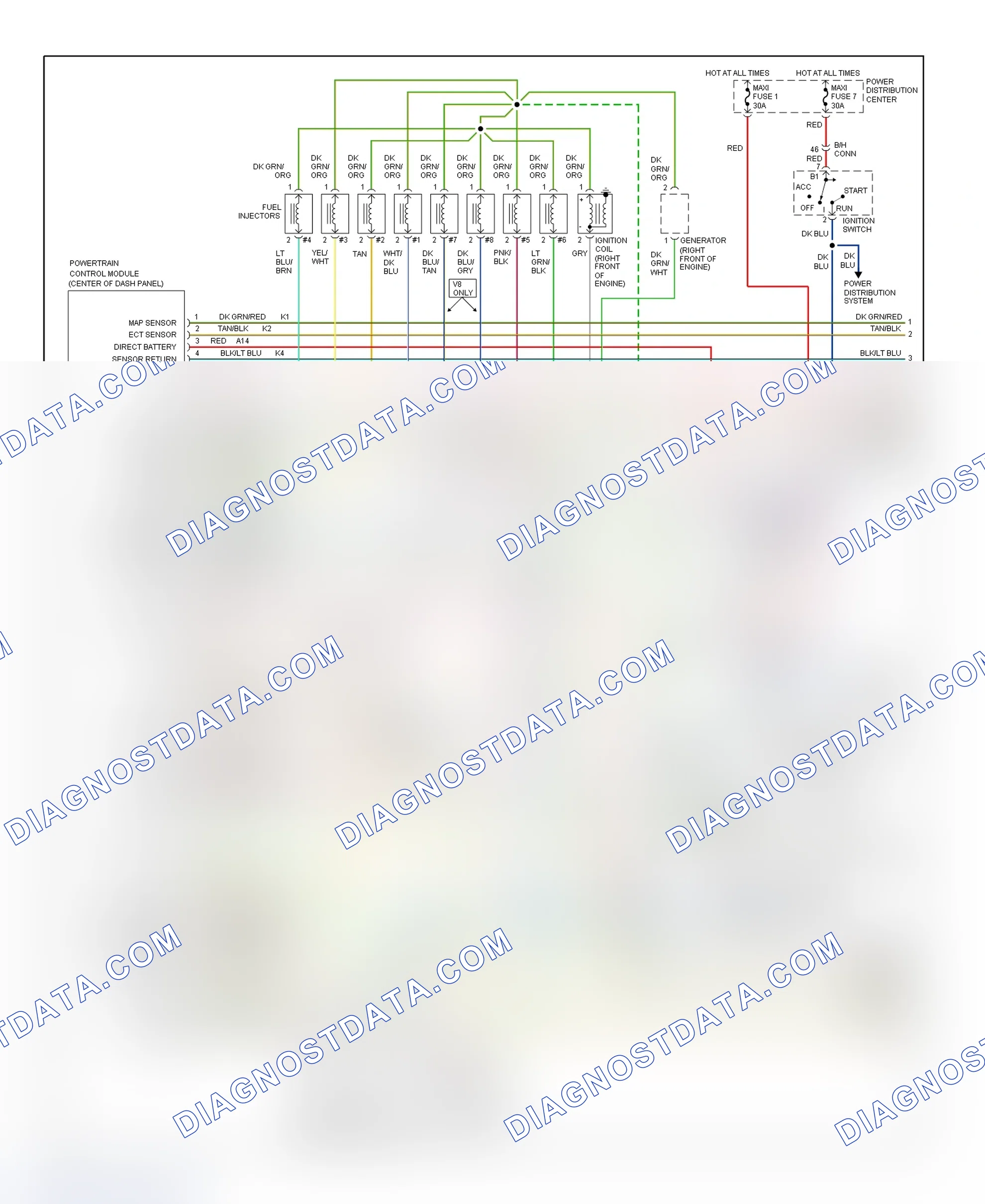 Scheme 33: Wiring Diagram (Ram Van/Wagon - 3.9L - 1 Of 2)