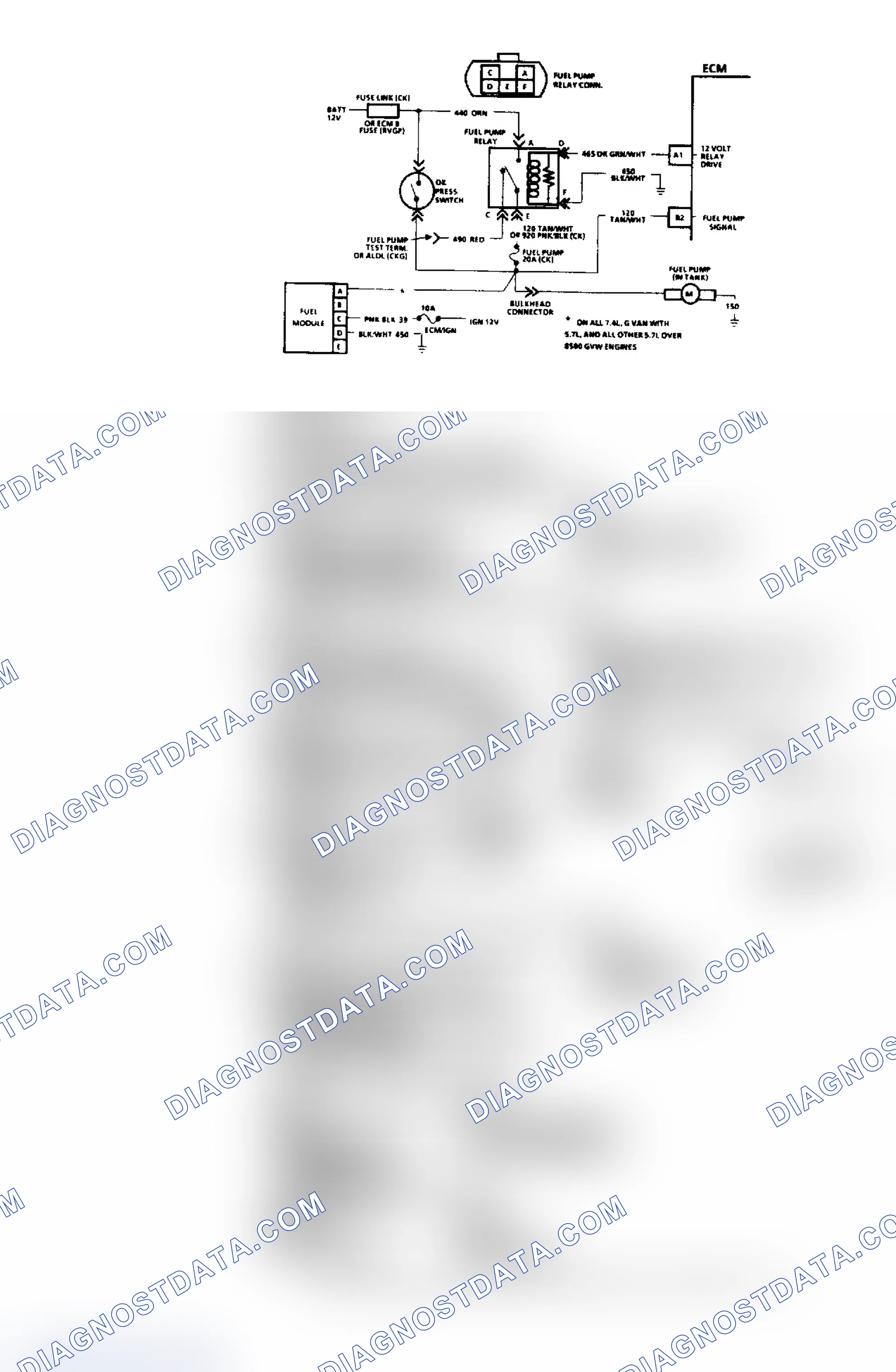 Scheme 118: Chart A5, Fuel Pump Relay Ckt. ("C", "K", "G" & "P" Series)