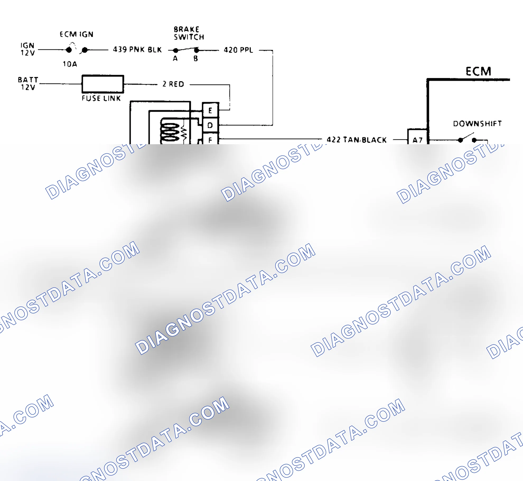 Scheme 134: THM 400 Downshift Control Electrical Diagnosis Schematic