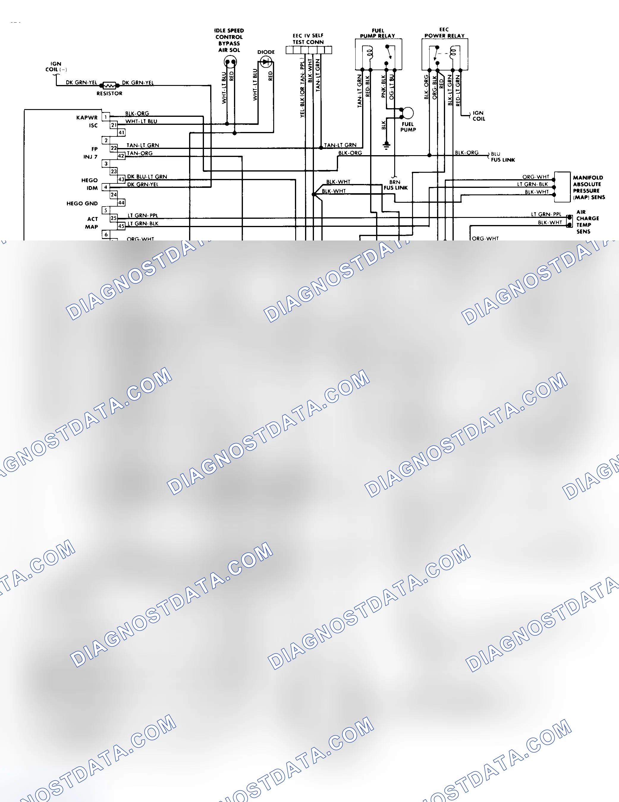 Scheme 34: 5.0L SEFI EEC-IV Wiring Diagram (Mustang)