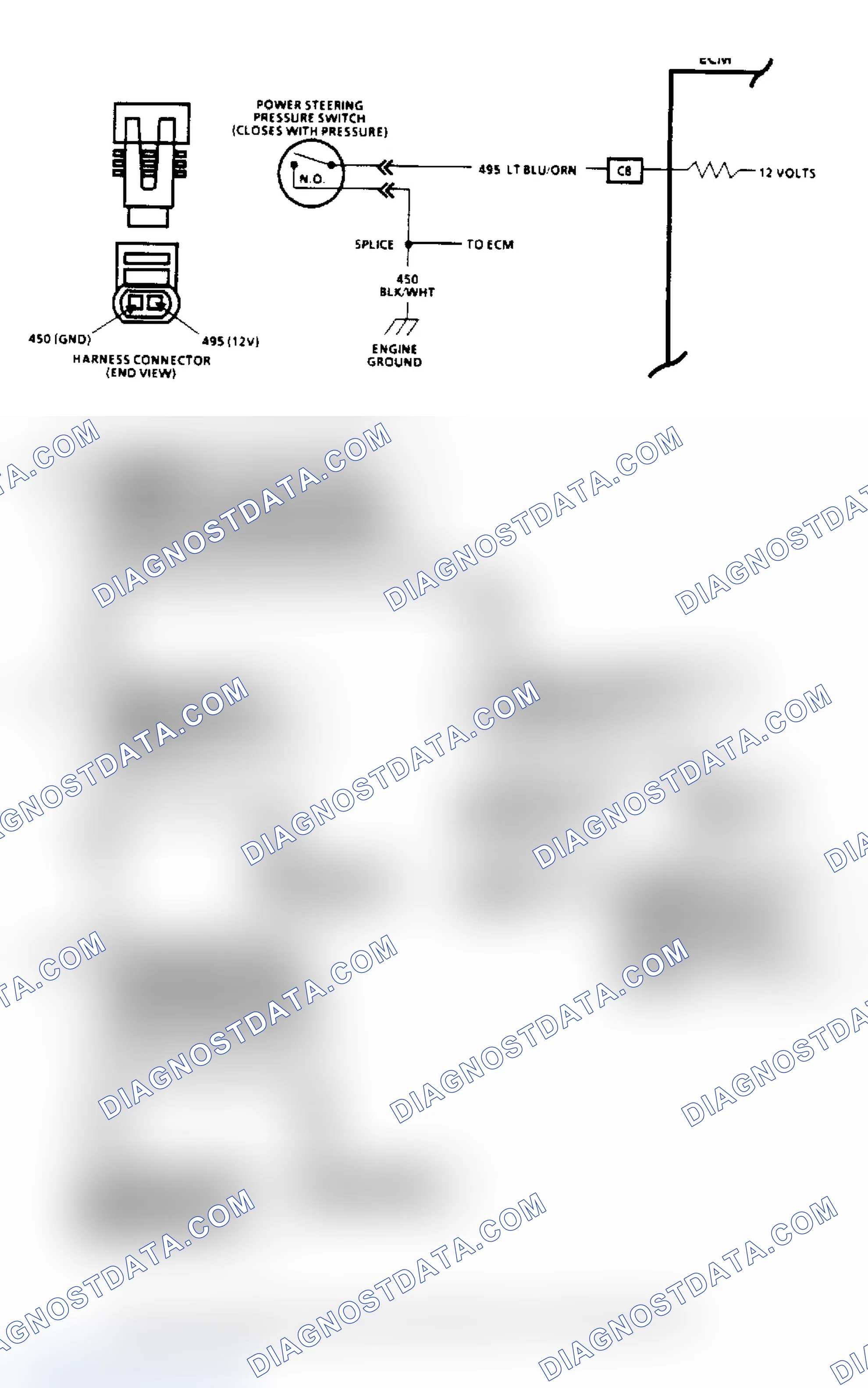 Scheme 90: Power Steering Pressure Switch (2.5L) - Flow Chart & Schematic
