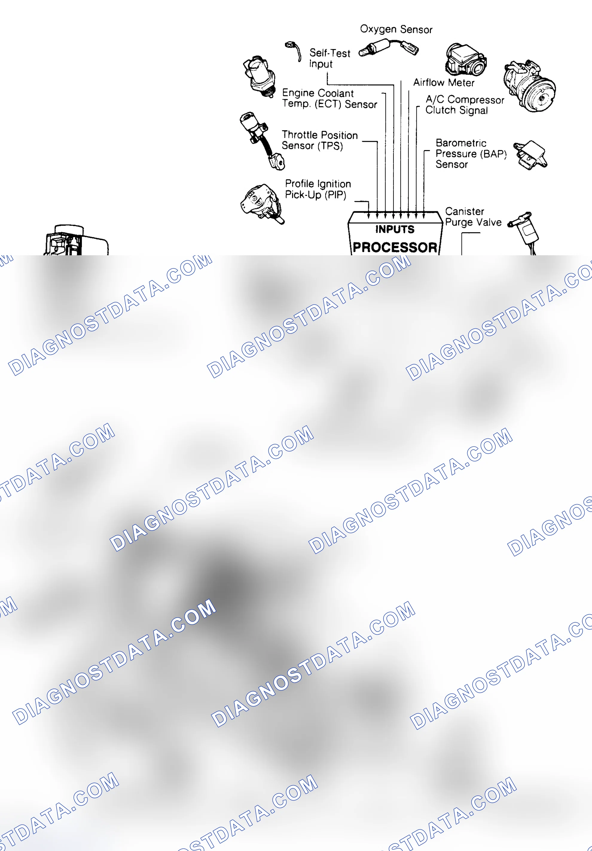 Scheme 55: 1.6L EFI/Turbo EEC-IV Inputs/Outputs & Component Locations