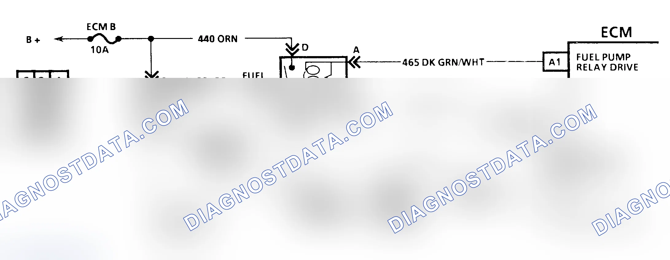 Scheme 319: CODE 54, Schematic, Fuel Pump Circuit (4.3L Turbo)