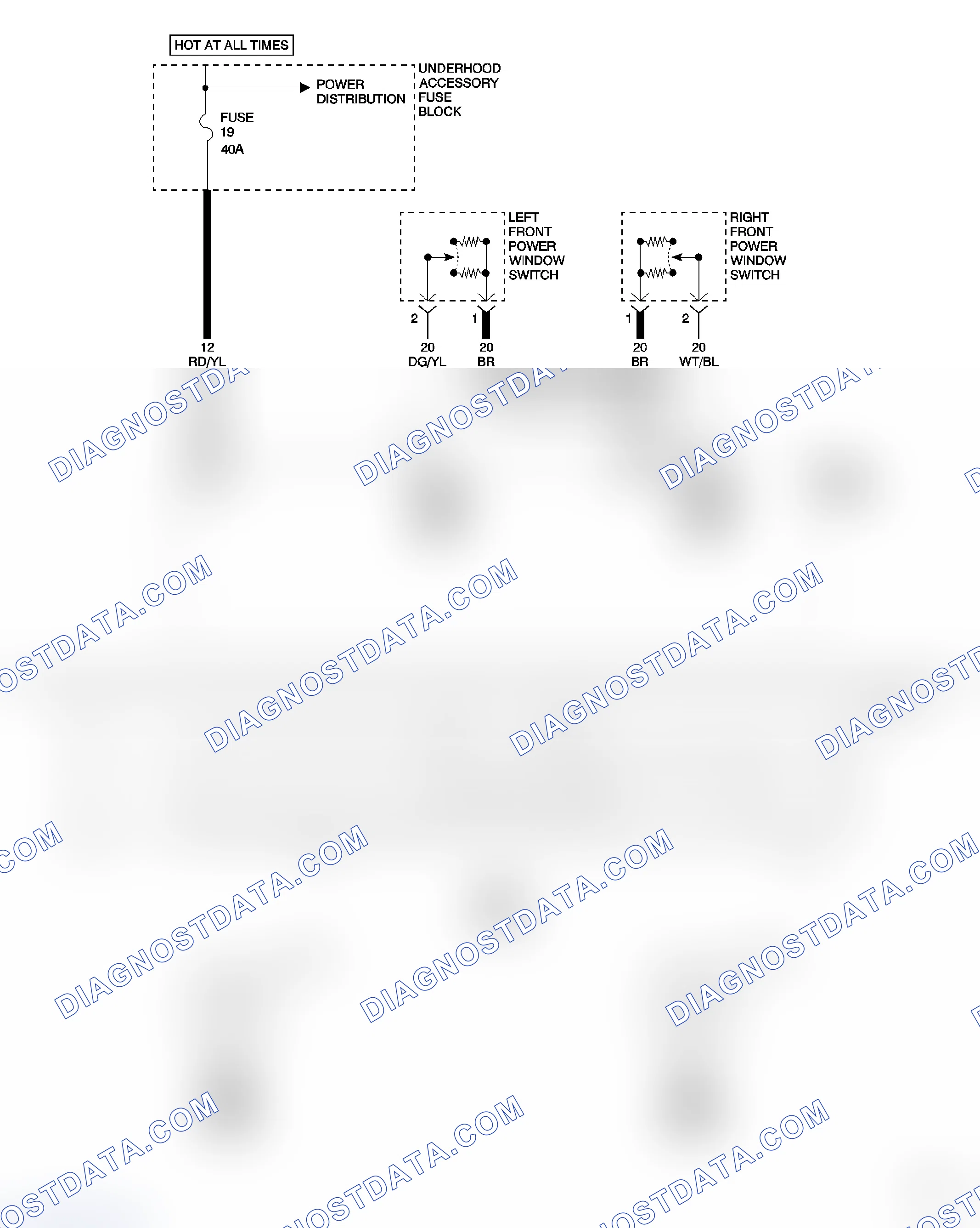 Scheme 15: *BOTH POWER WINDOWS INOPERATIVE