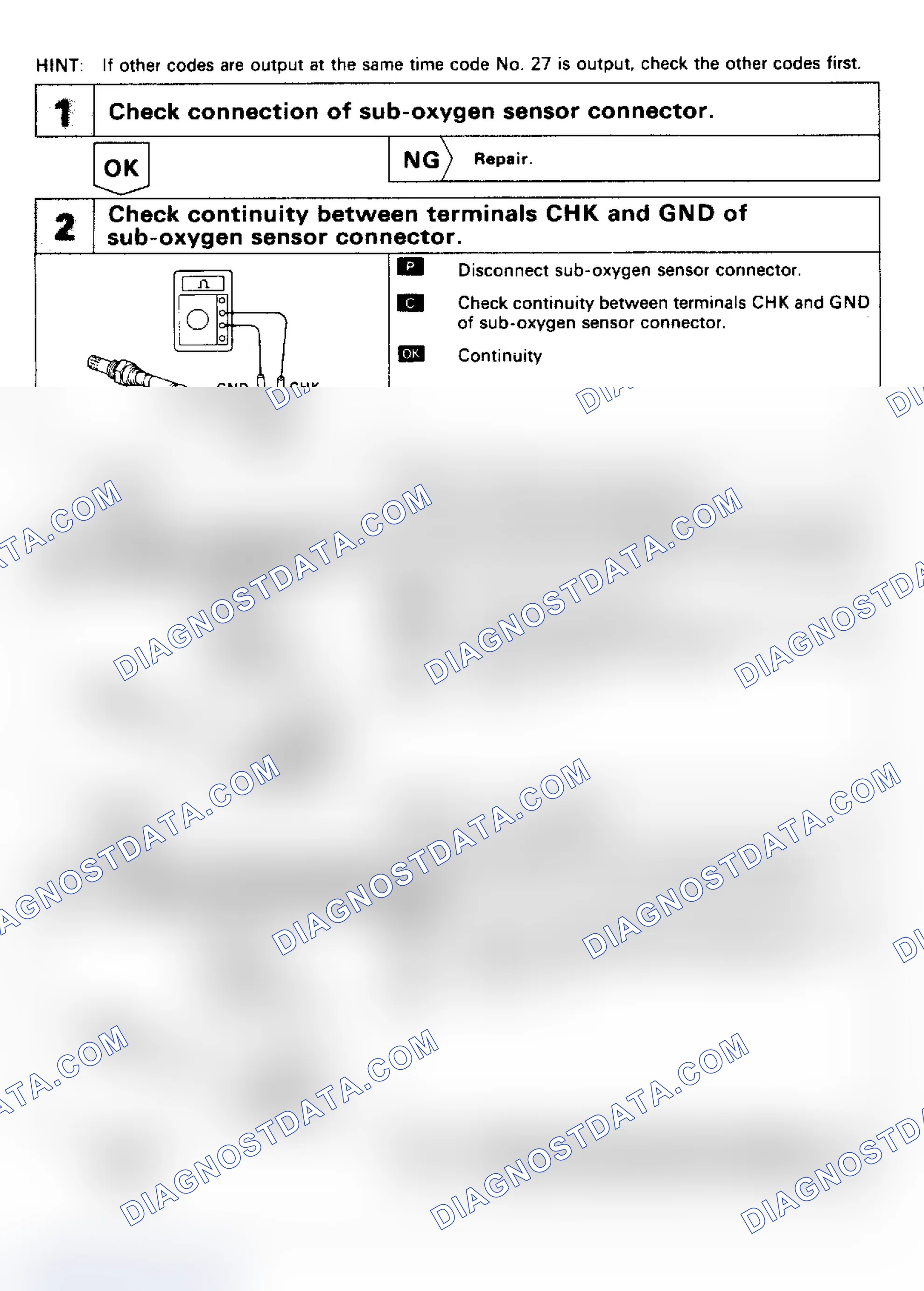 Scheme 22: Code 27: Sub-O2 Sensor Signal (Calif, 1 of 3)