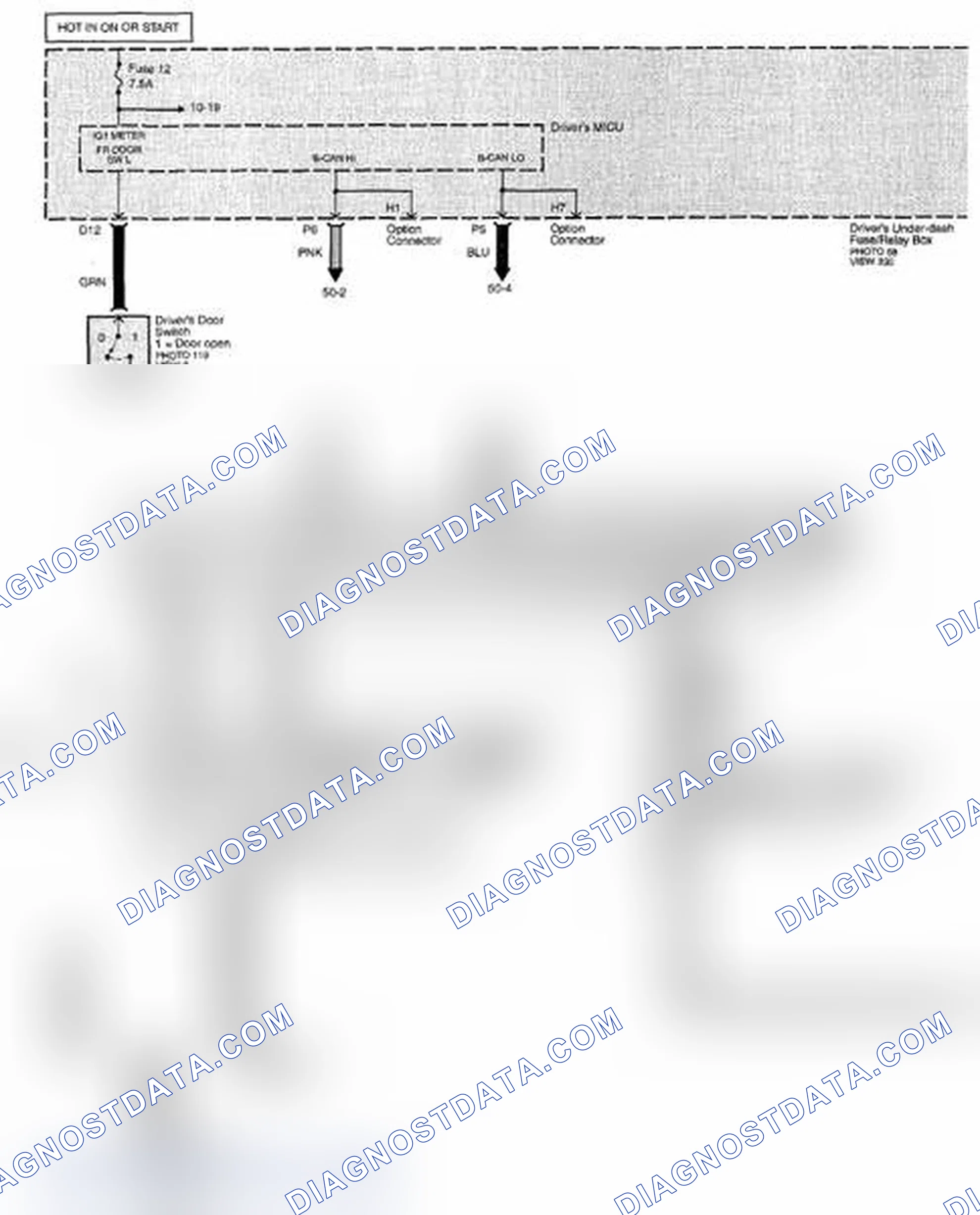 Scheme 372: Moonroof Circuit Diagram - Without Keyless Access (Page 122-4)