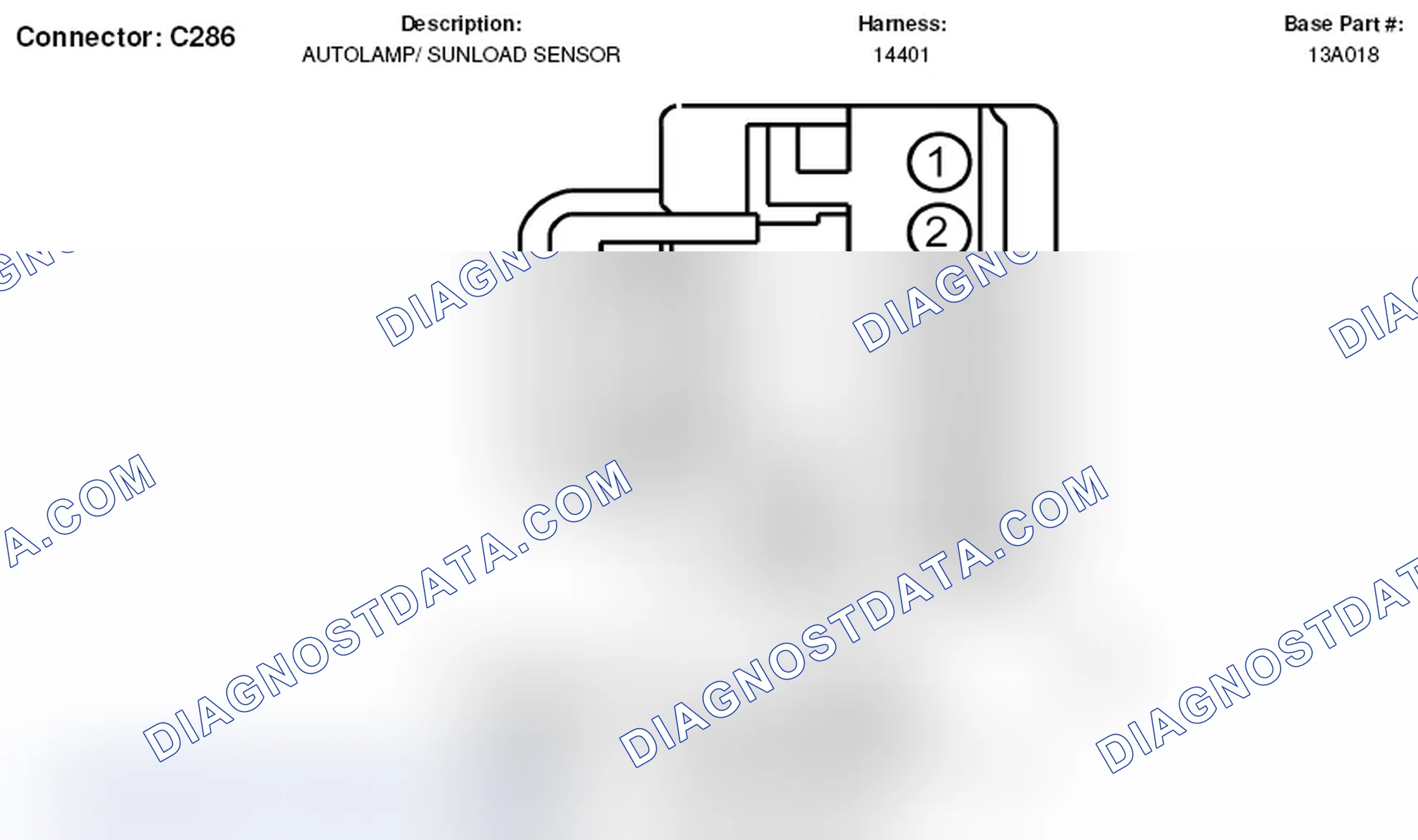 Scheme 114: Autolamp Sensor / Sunload Sensor Connector End View (C286)