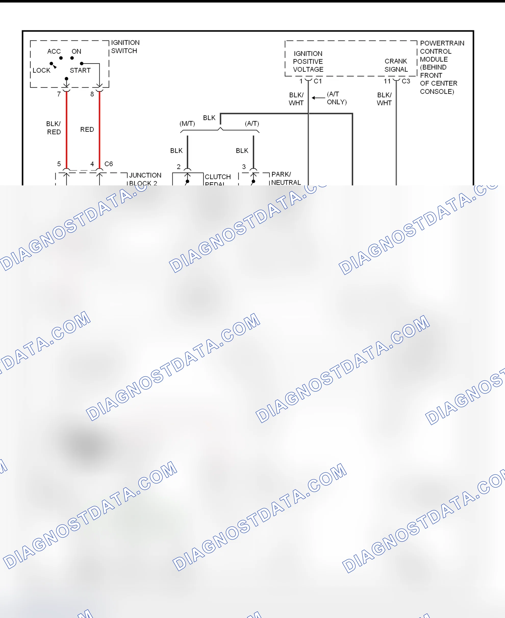 Fig. 11: Starting System Wiring Diagram (Prizm)