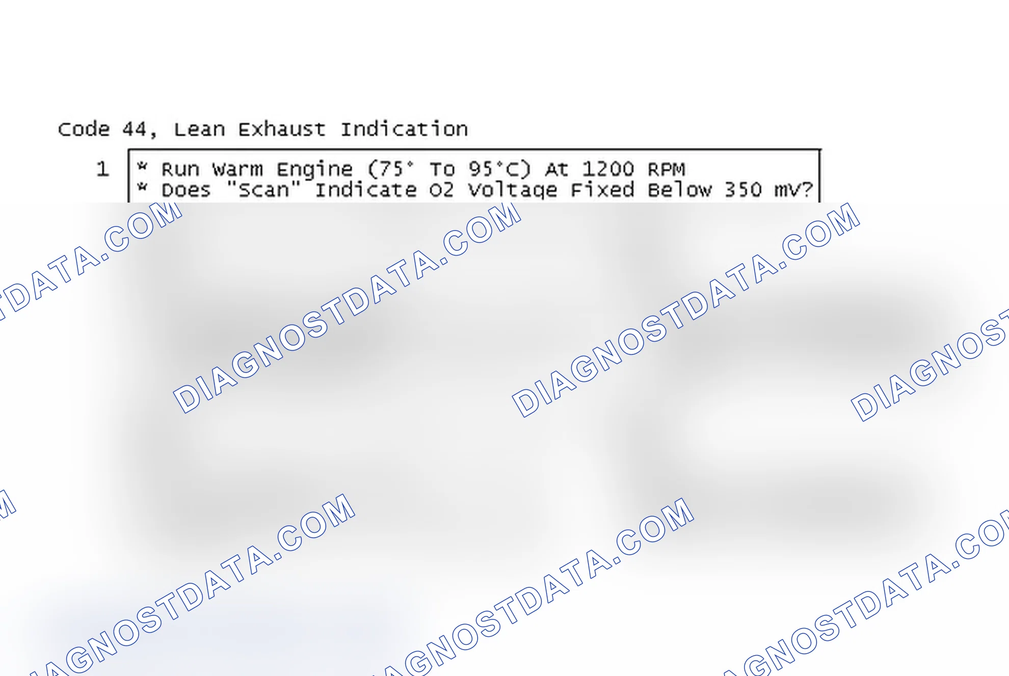 Scheme 76: Code 44, Lean Exhaust Indication