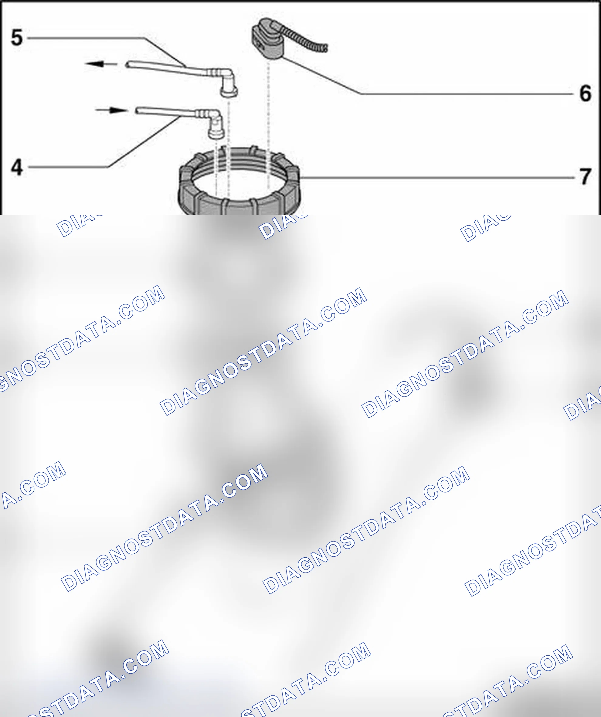 Scheme 450: Fuel delivery unit and fuel level sensor, assembly overview