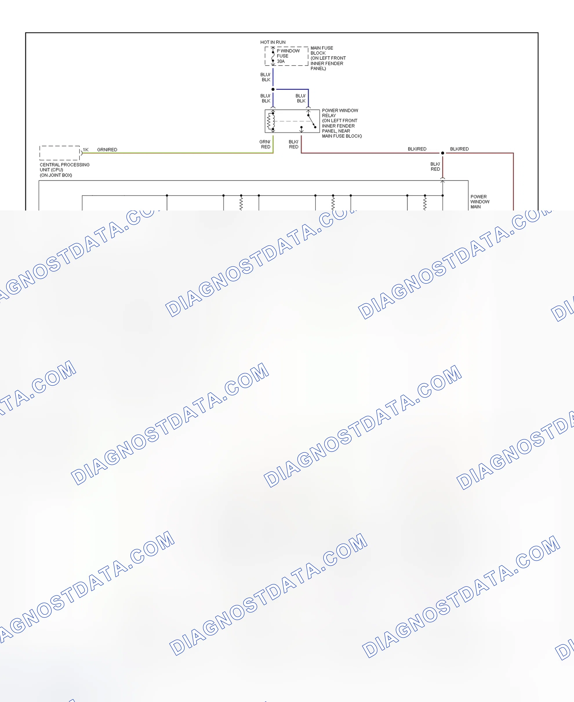 Scheme 4: Power Window System Wiring Diagram (Millenia)