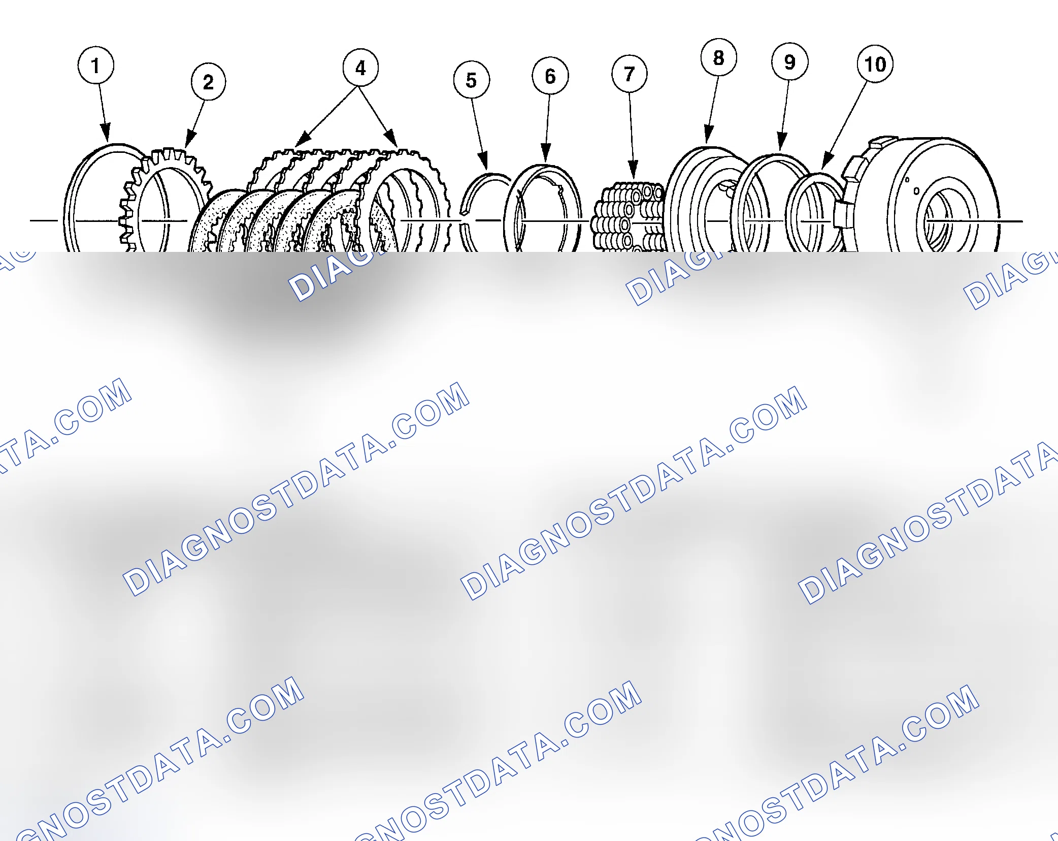 Scheme 592: Intermediate Brake & Direct Clutch Drum Assembly