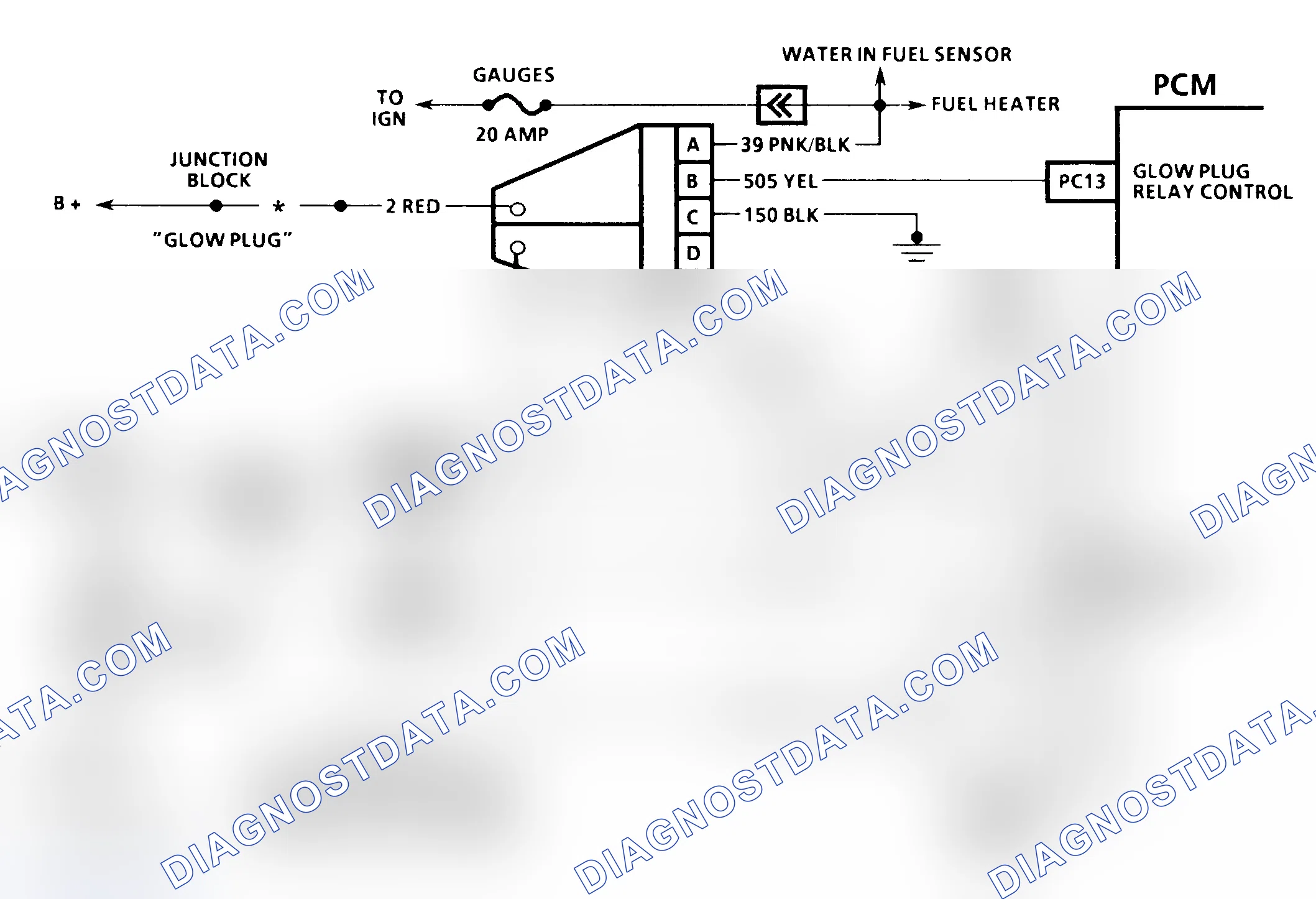 Scheme 336: DTC 29 Schematic ("C" & "K" Series) Glow Plug Relay Circuit Fault