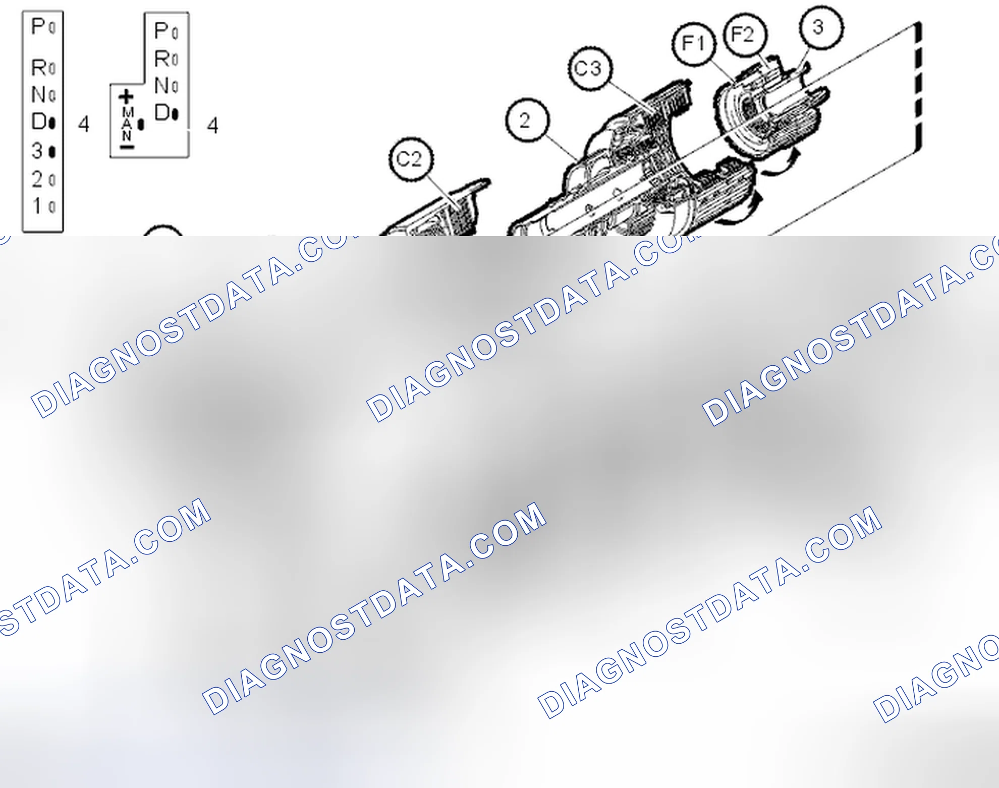Scheme 1474: Gear shift position D/MAN - 4th gear
