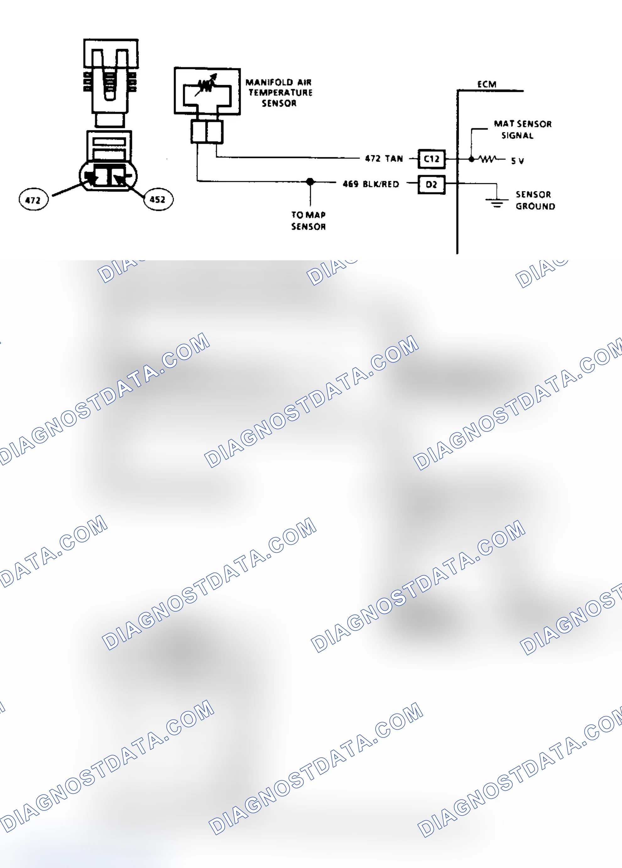 Scheme 93: Code 23, MAT Sensor Voltage High (2.5L) Flow Chart & Schematic