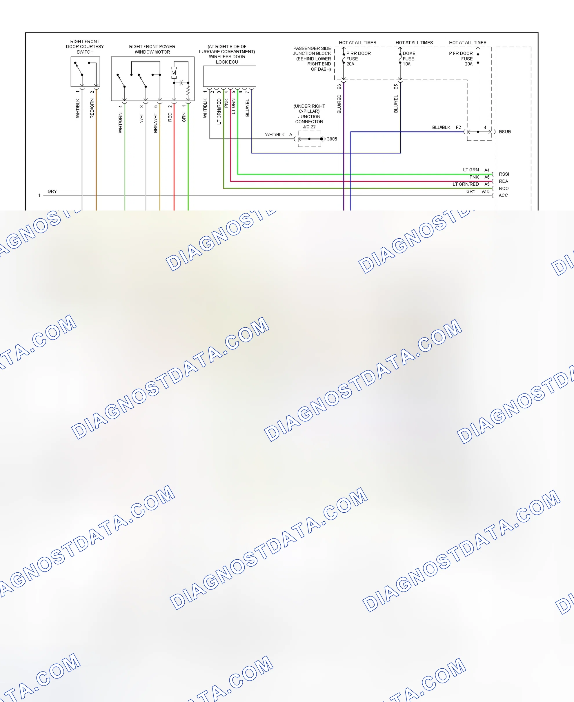 Scheme 8: Power Window System Wiring Diagram (GS300 & GS400 - 3 Of 3)