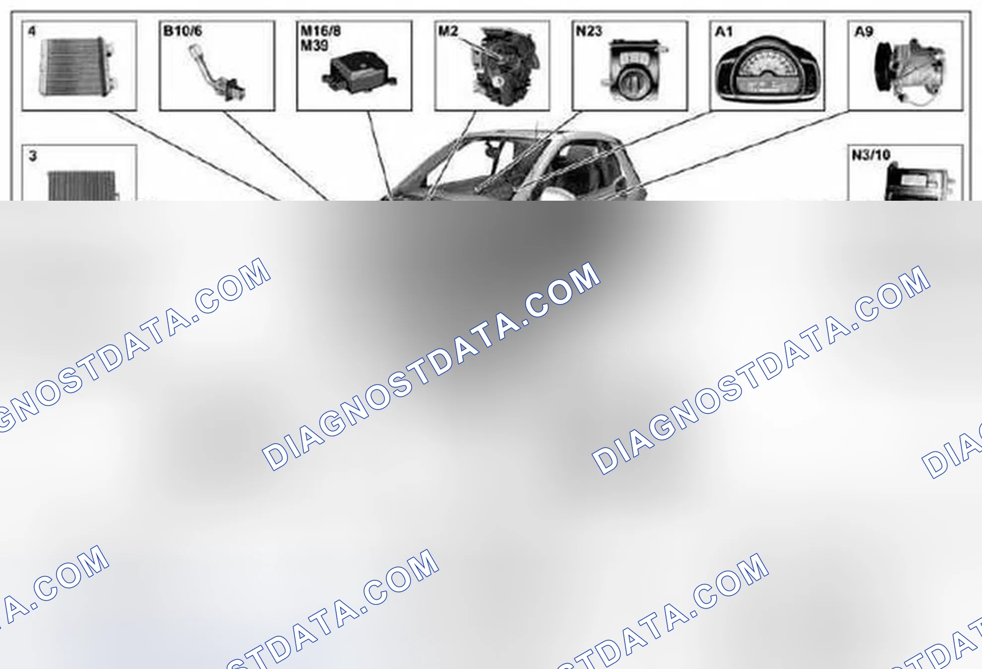 Scheme 5: Automatic air conditioning (AAC) component locations - GF83.40-P-0001-01MCU