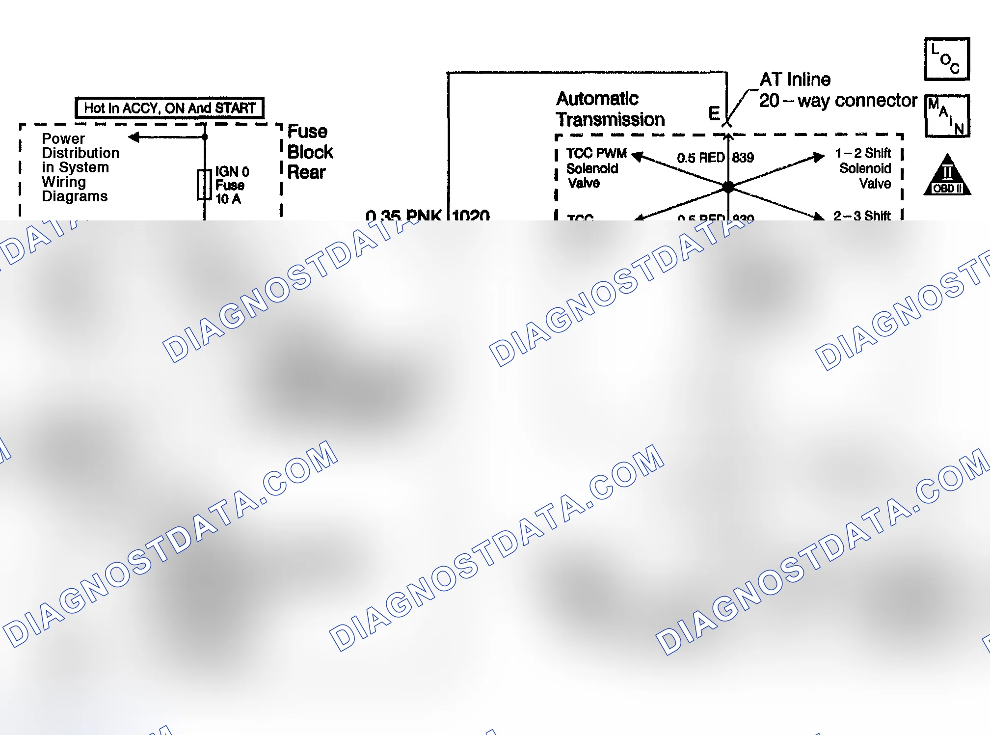 Scheme 352: DTC P0785 (4.2L): 3-2 Shift Solenoid Circuit Electrical